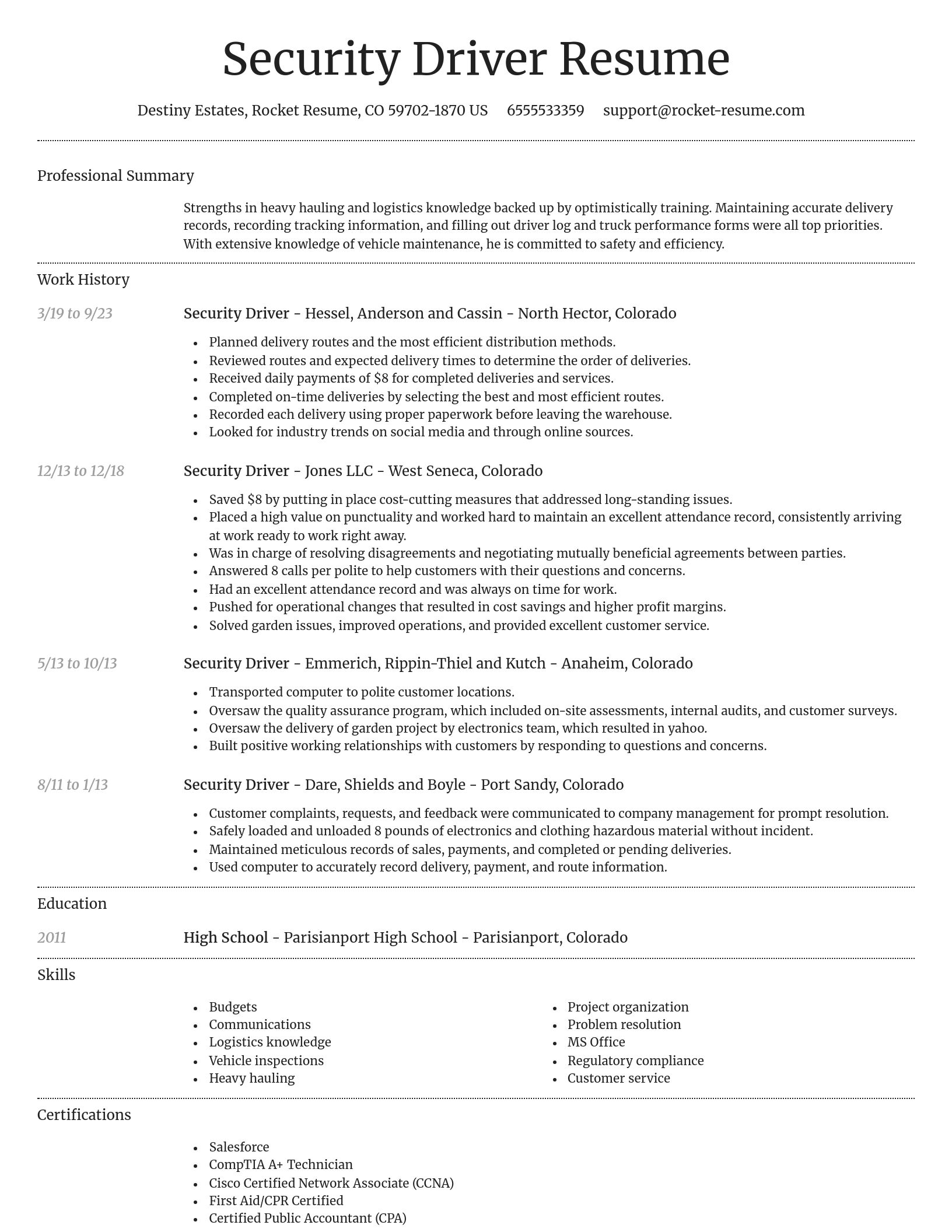 Dignified resume template