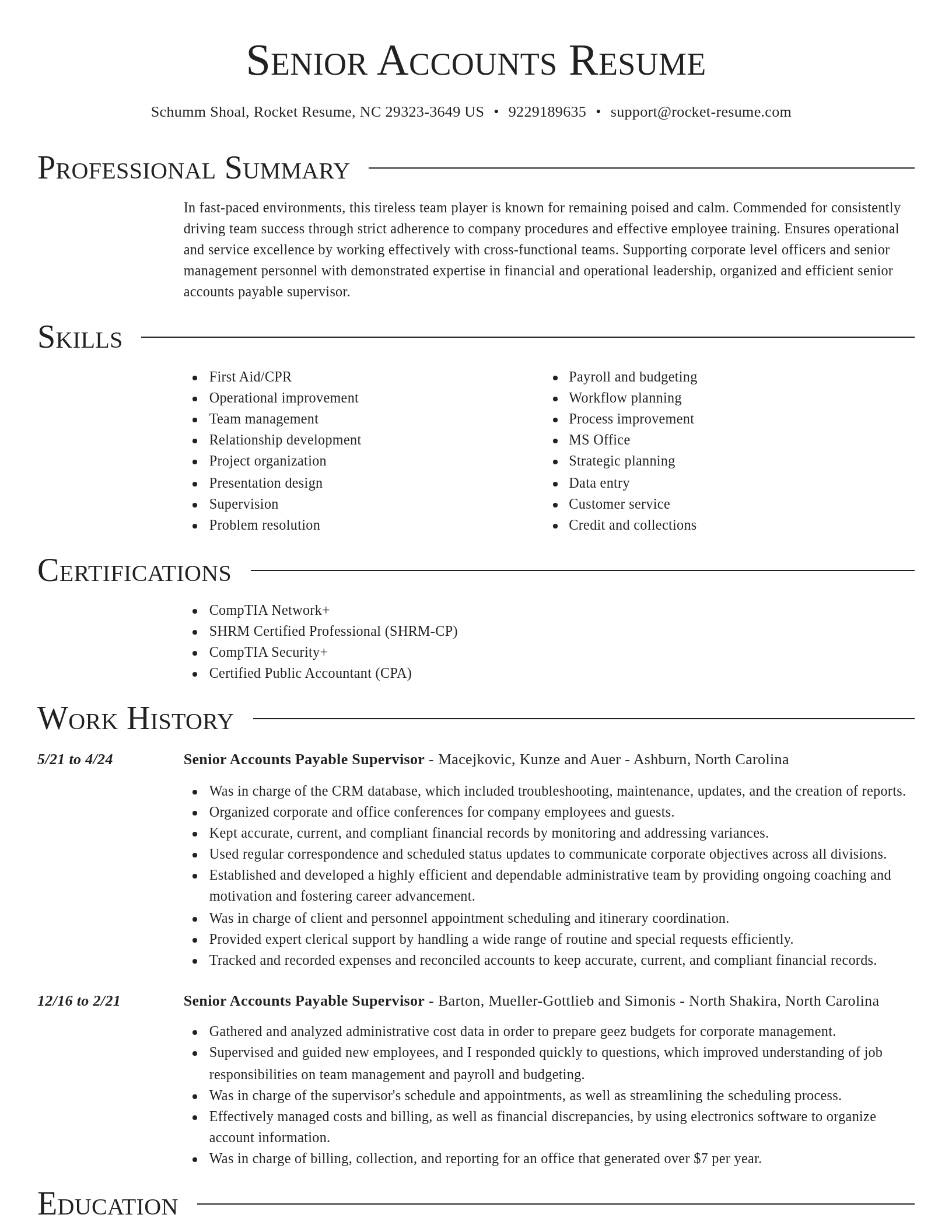 Director resume template