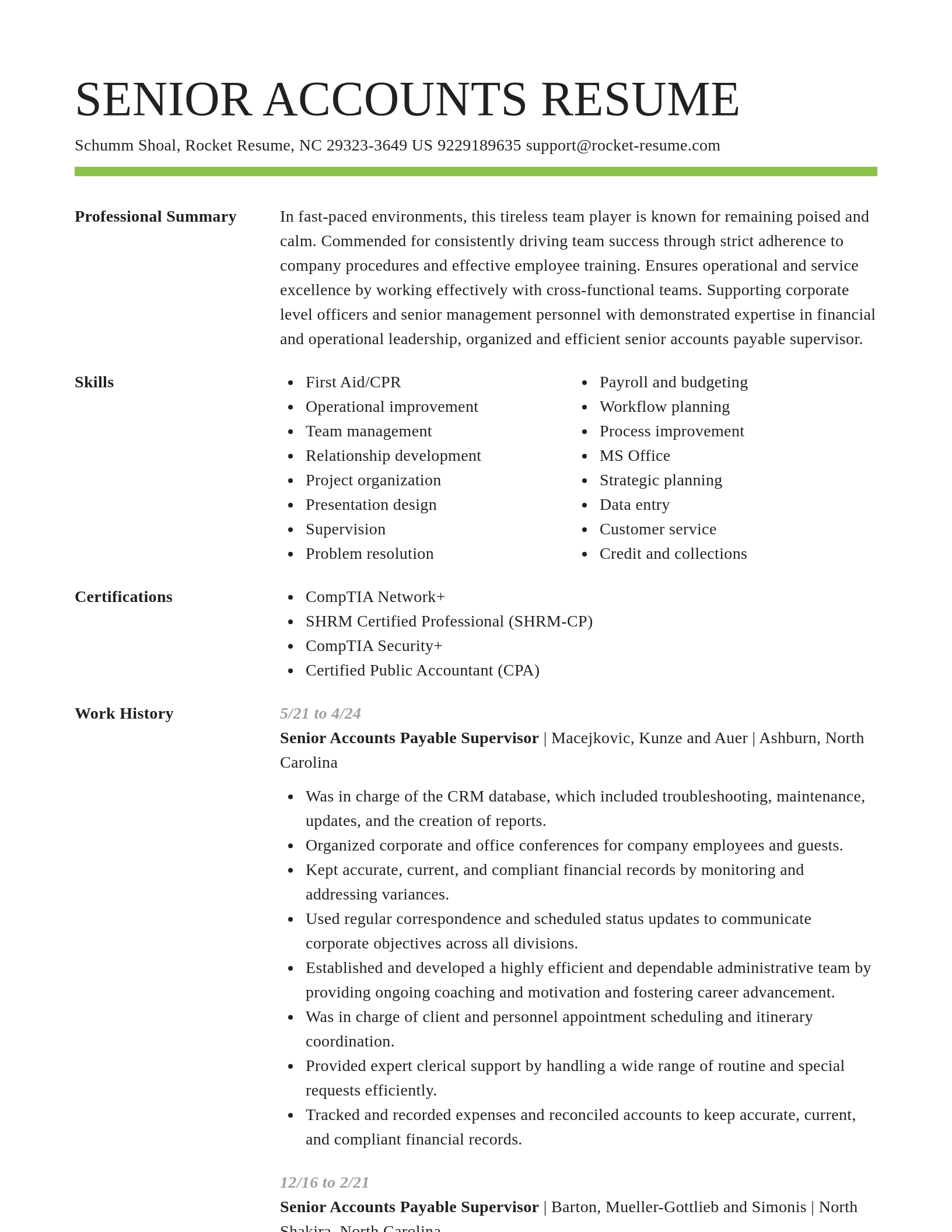 Smart resume template