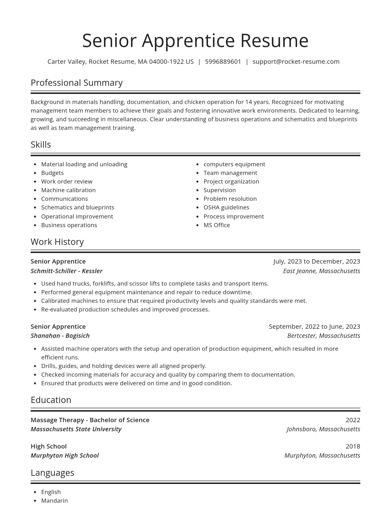 Spotlight resume template