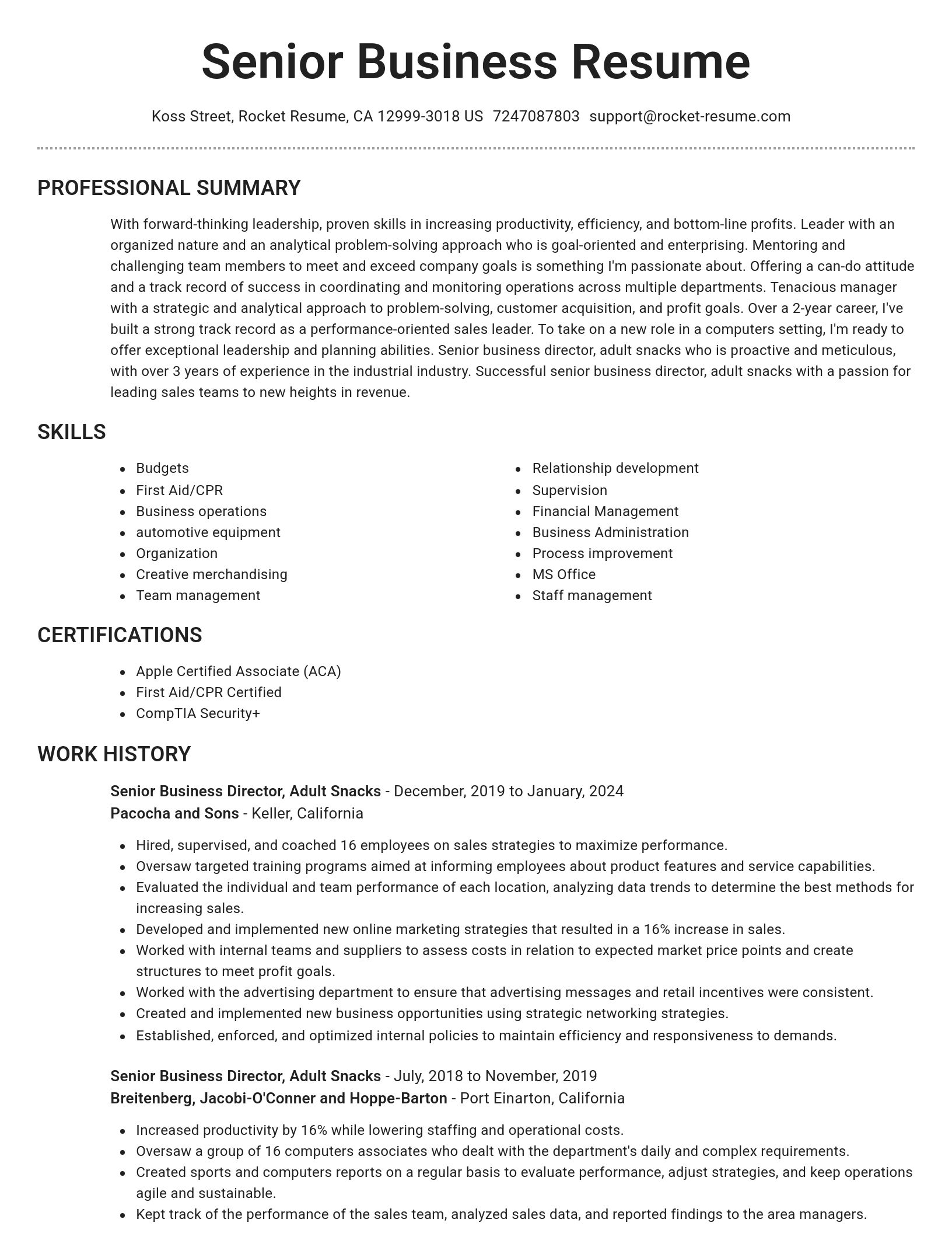 Brilliant resume template