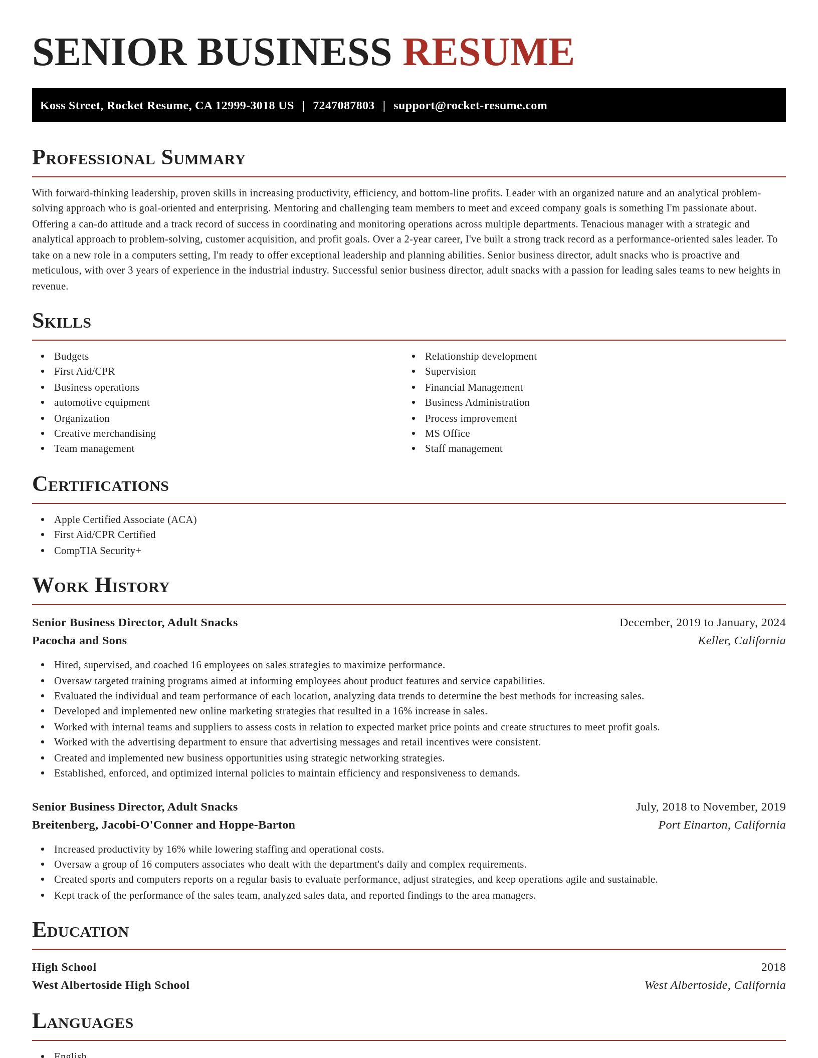 Exquisite resume template