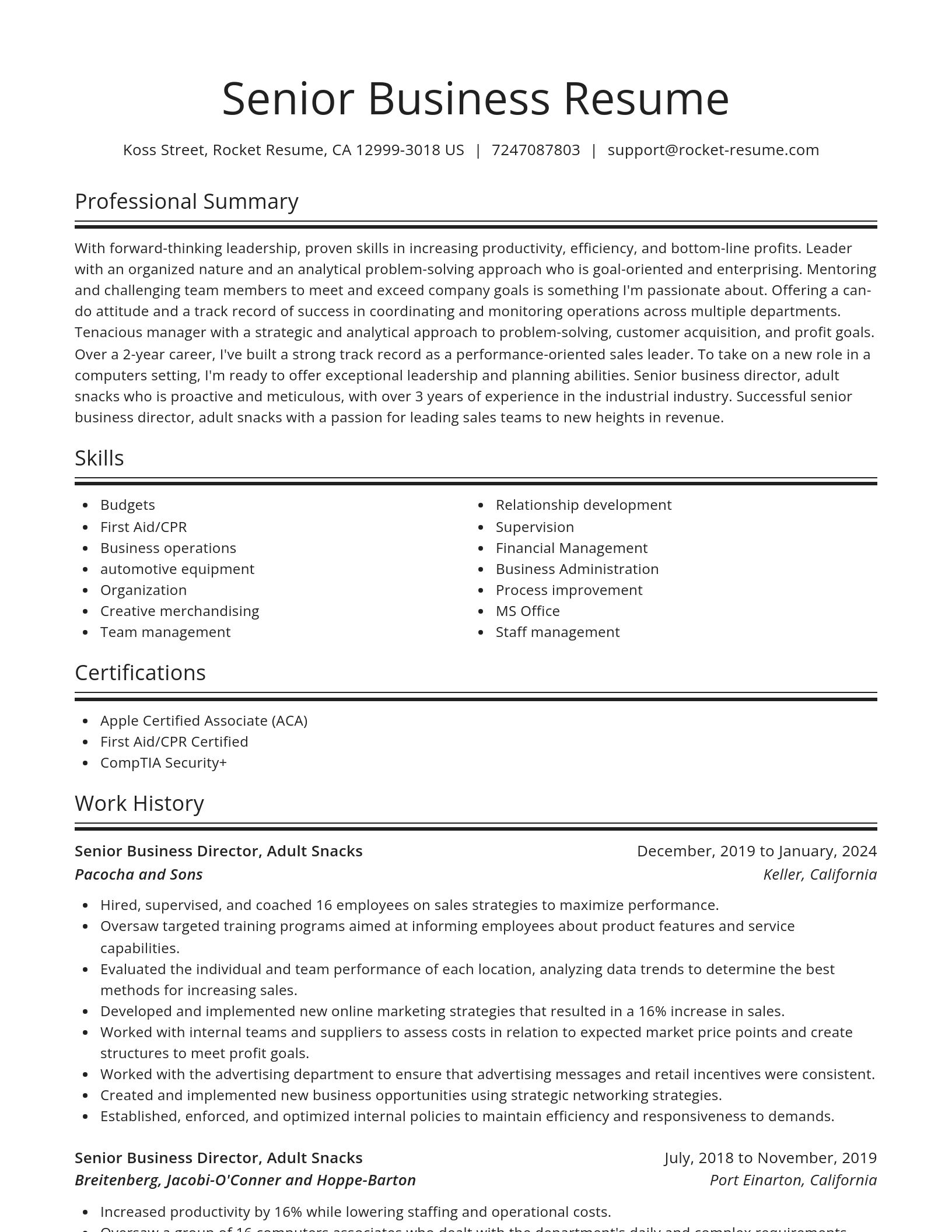 Spotlight resume template