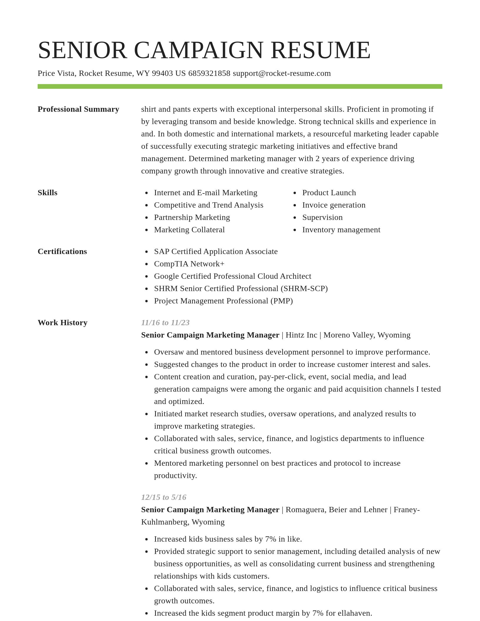 Smart resume template