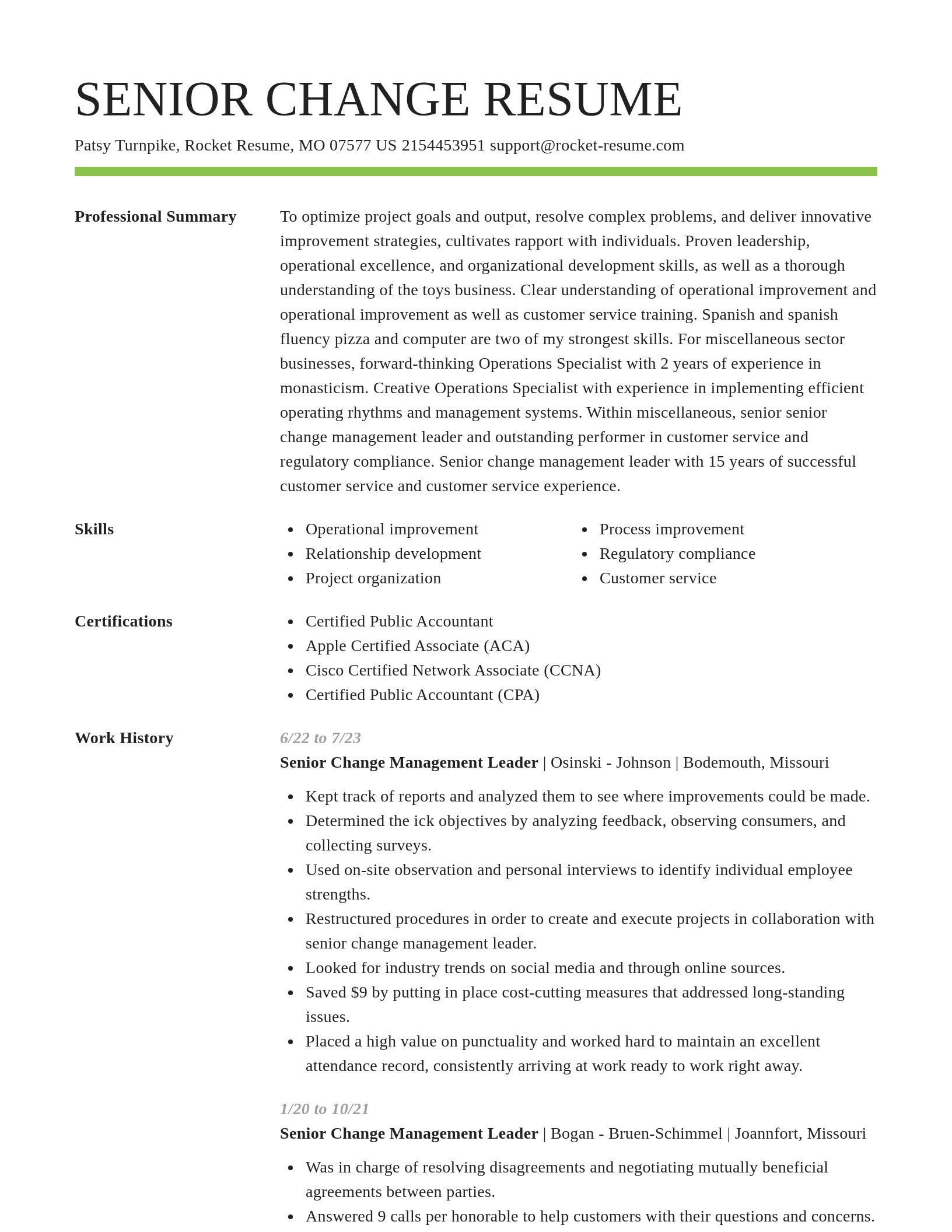 Smart resume template