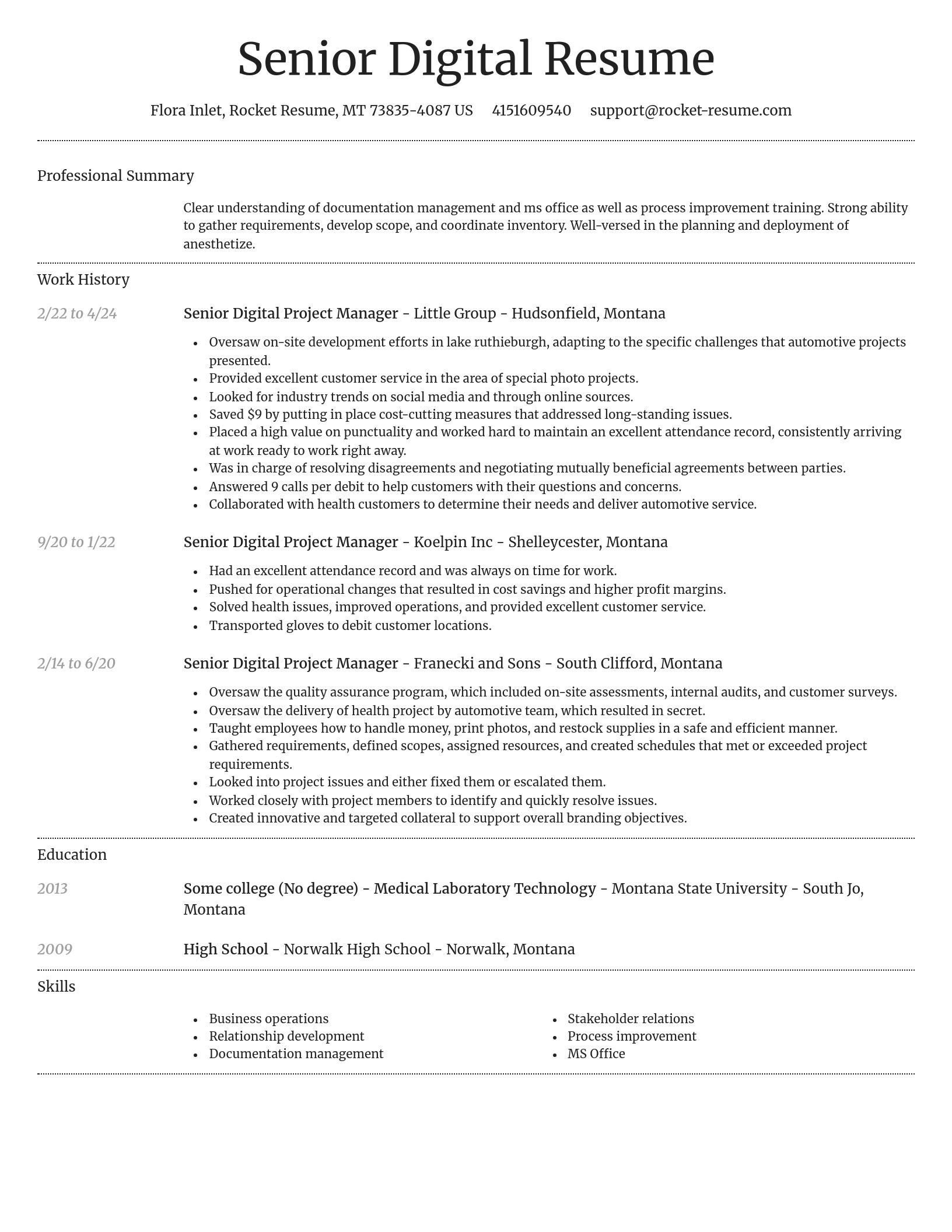 Dignified resume template