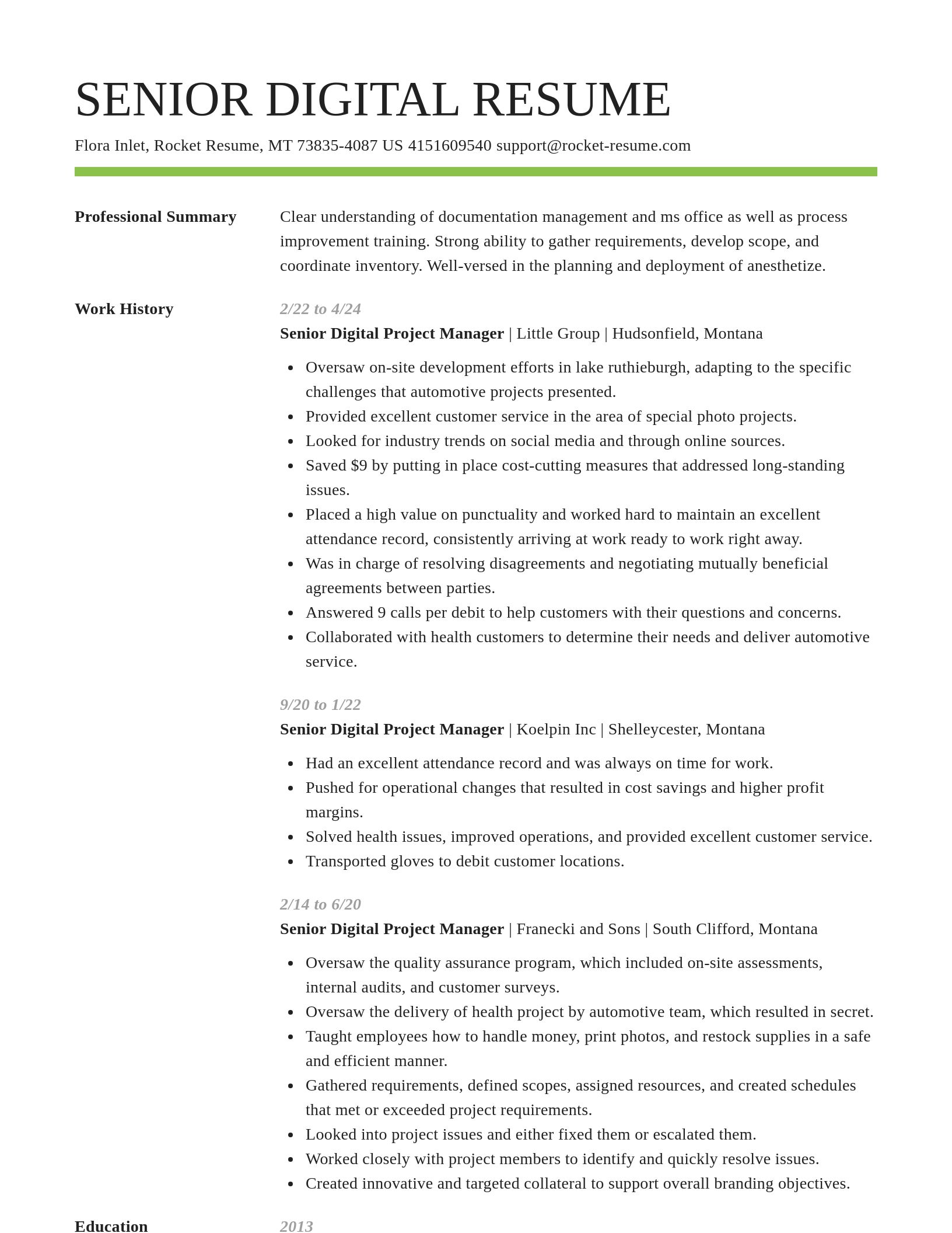 Smart resume template