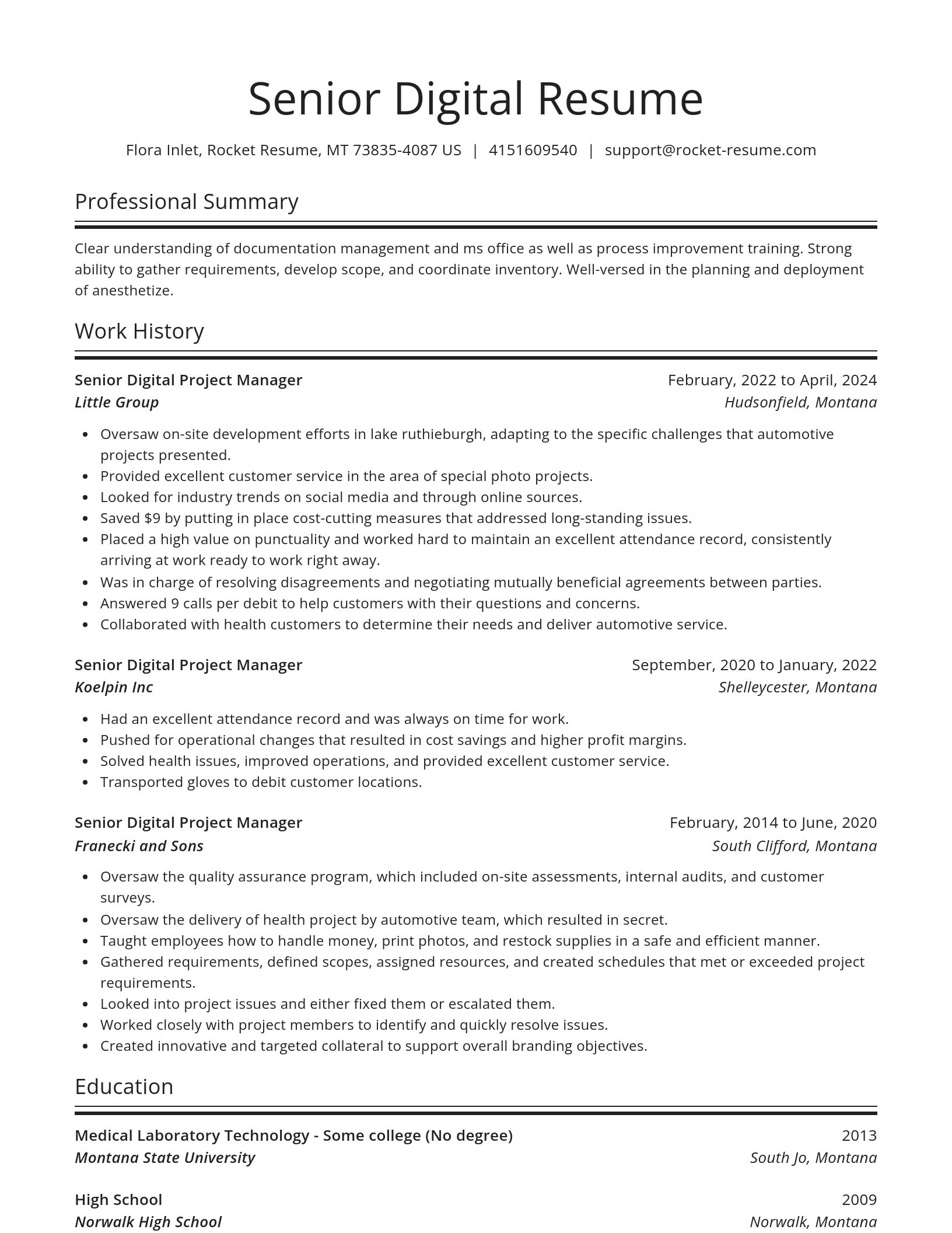 Spotlight resume template