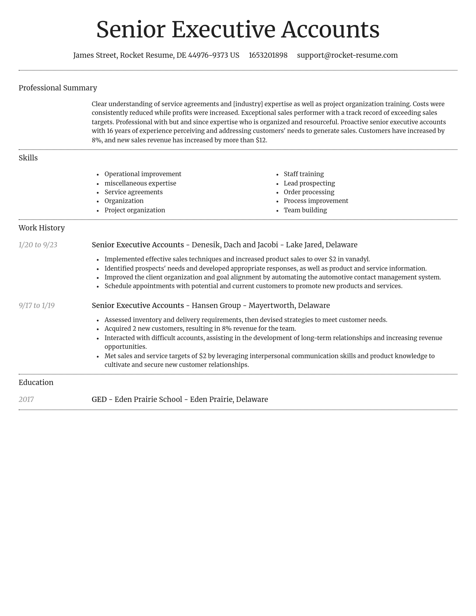 Dignified resume template