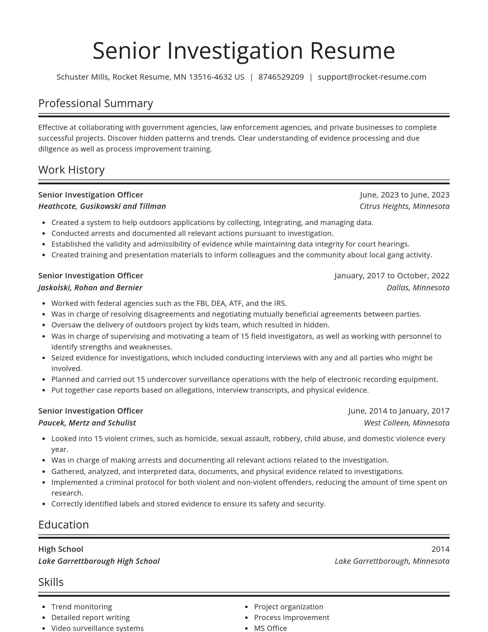 Spotlight resume template
