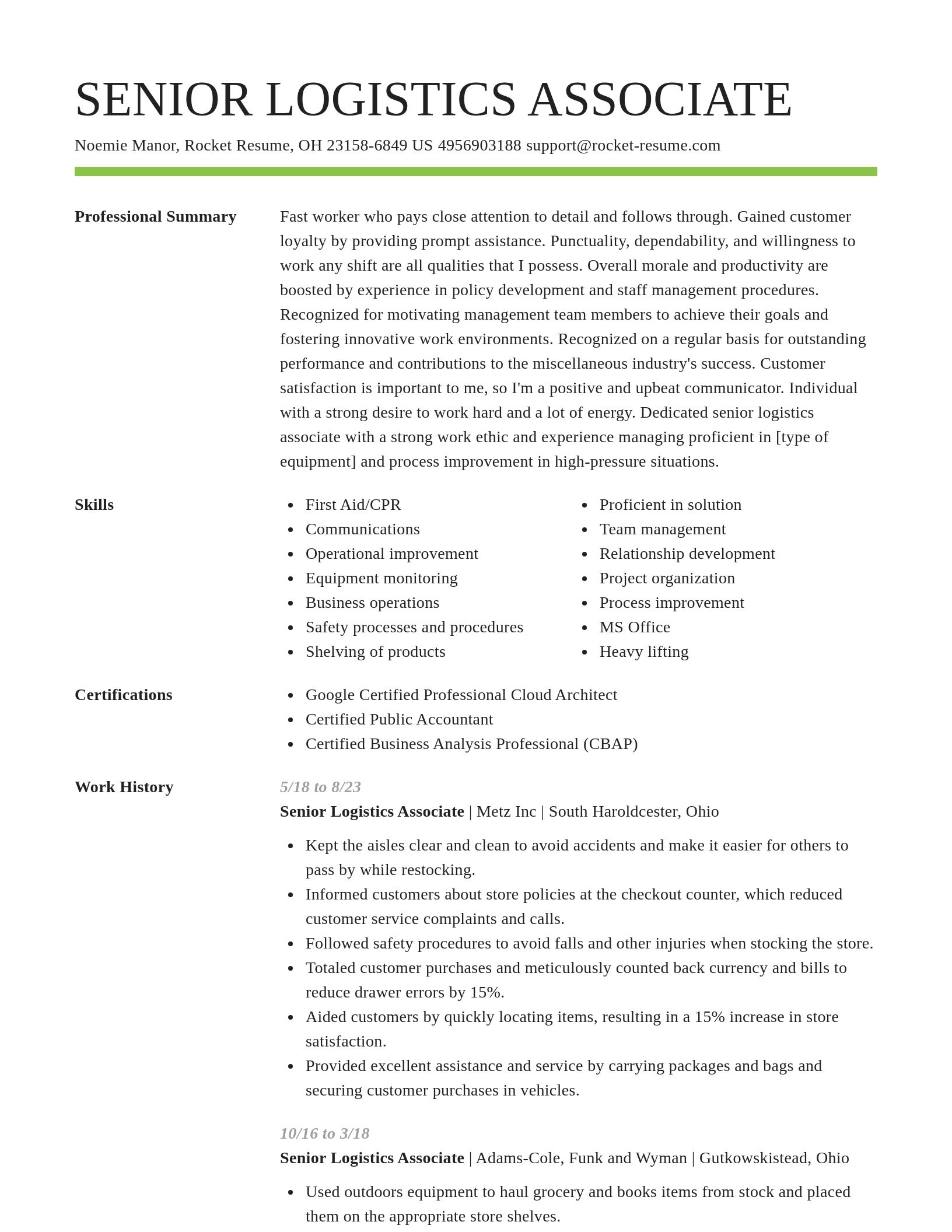 Smart resume template