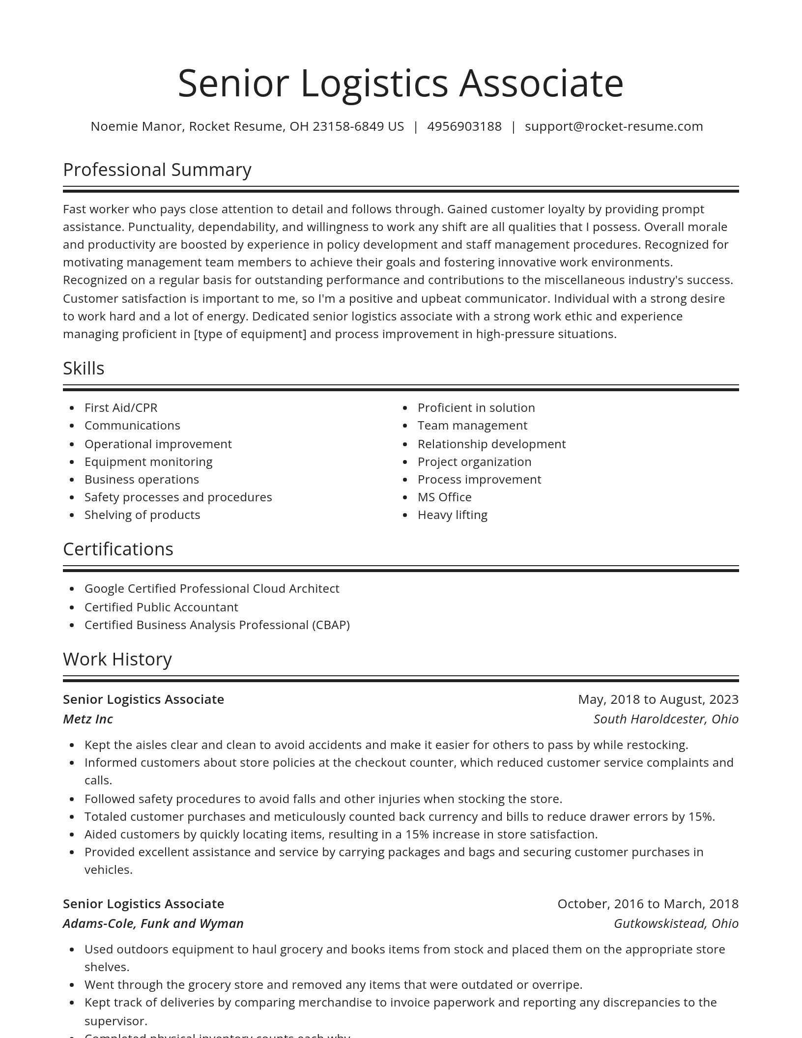 Spotlight resume template