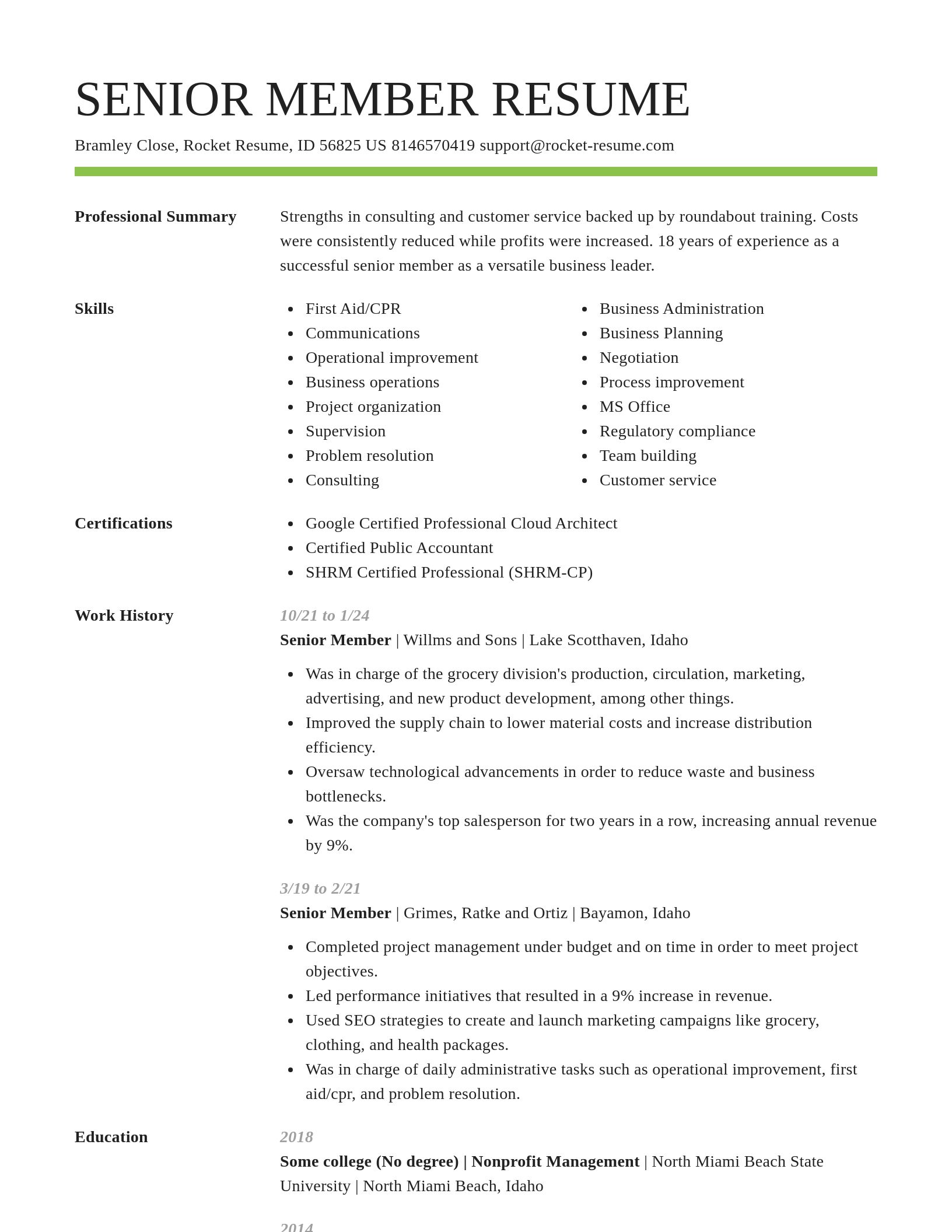 Smart resume template