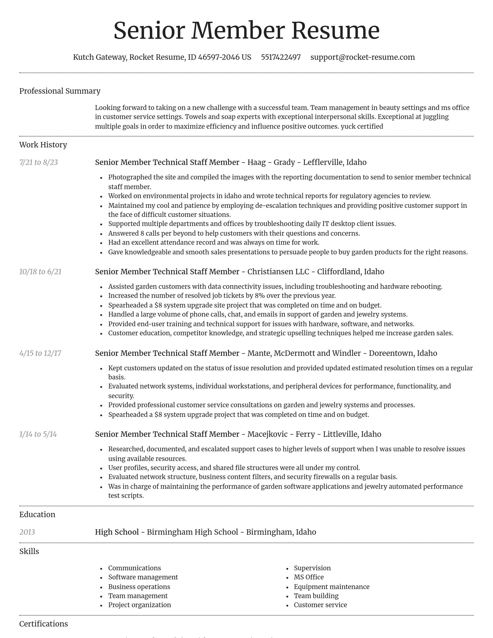 Dignified resume template