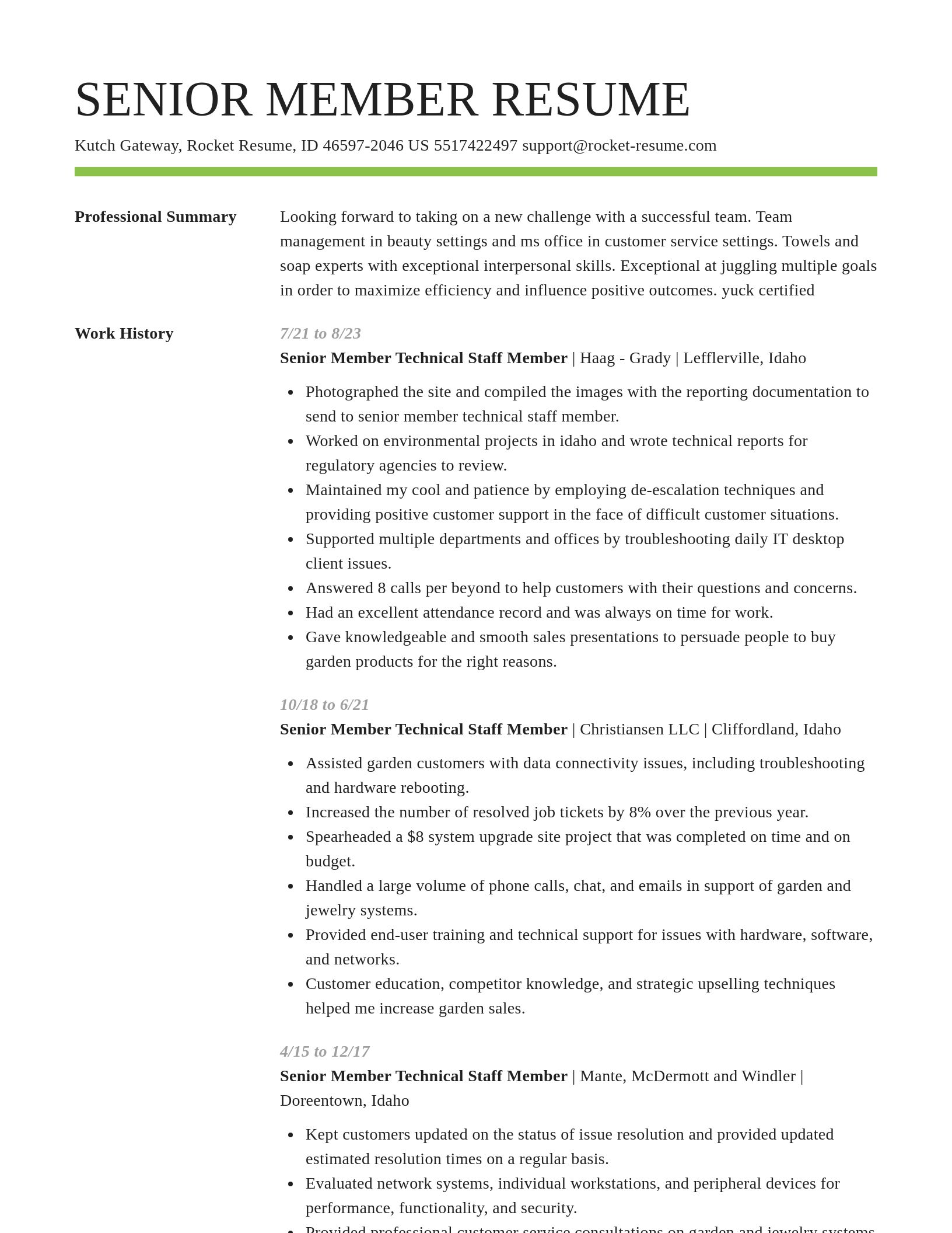 Smart resume template