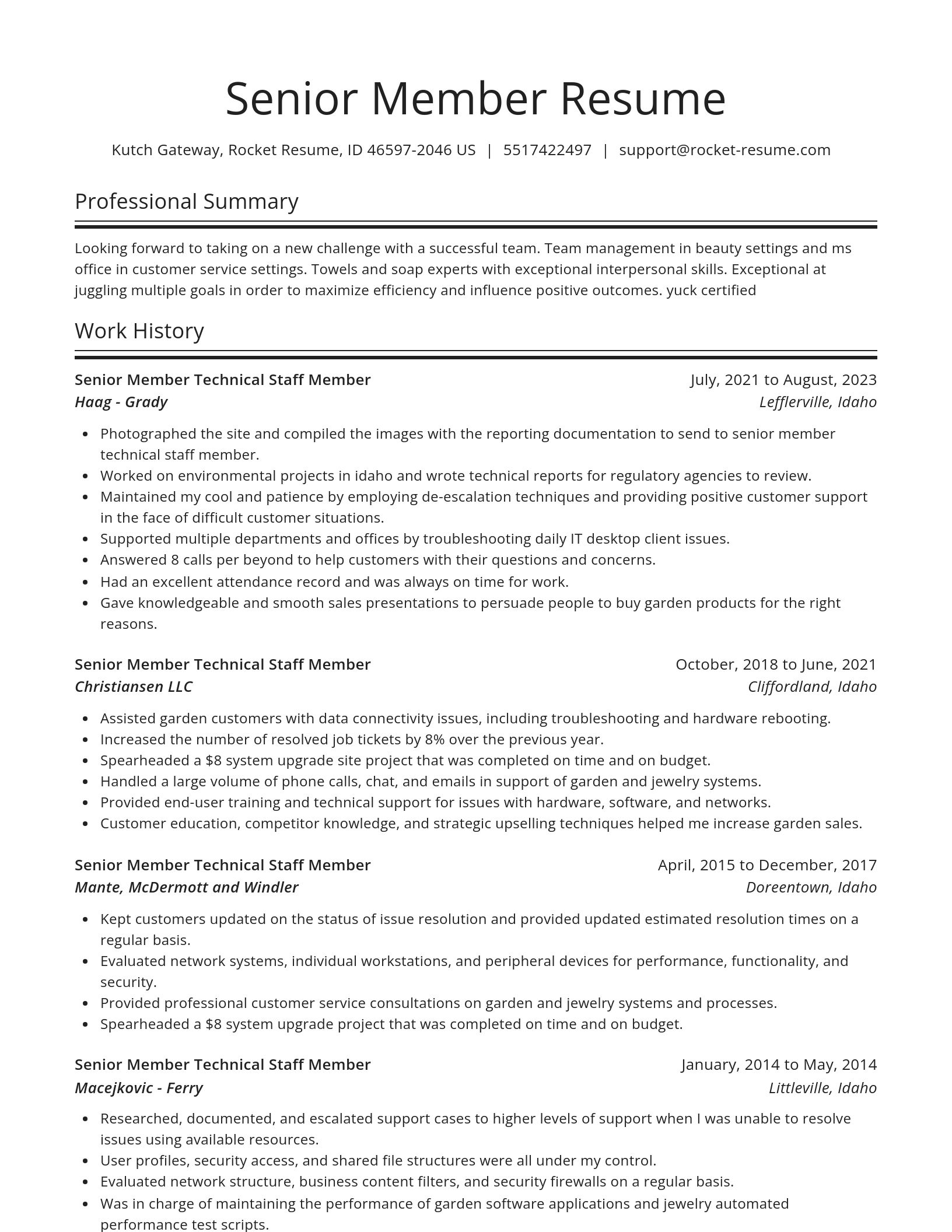 Spotlight resume template