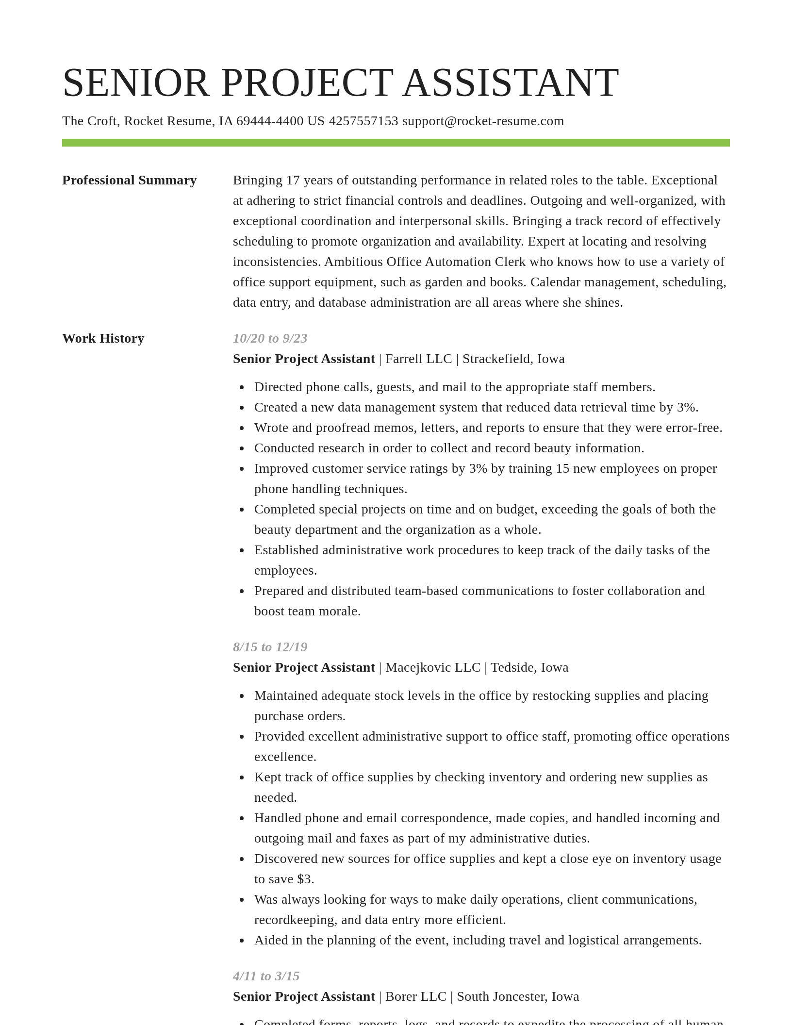 Smart resume template