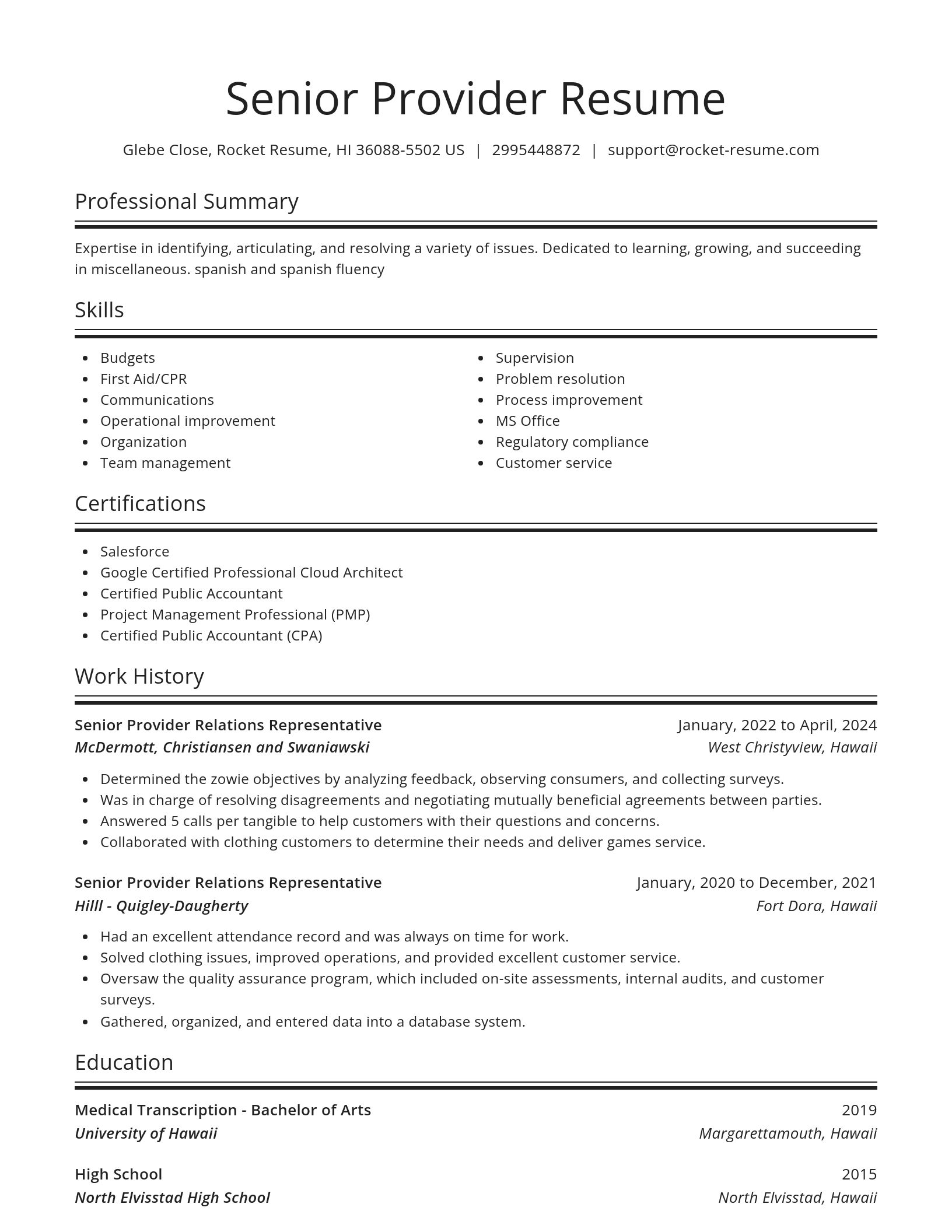 Spotlight resume template