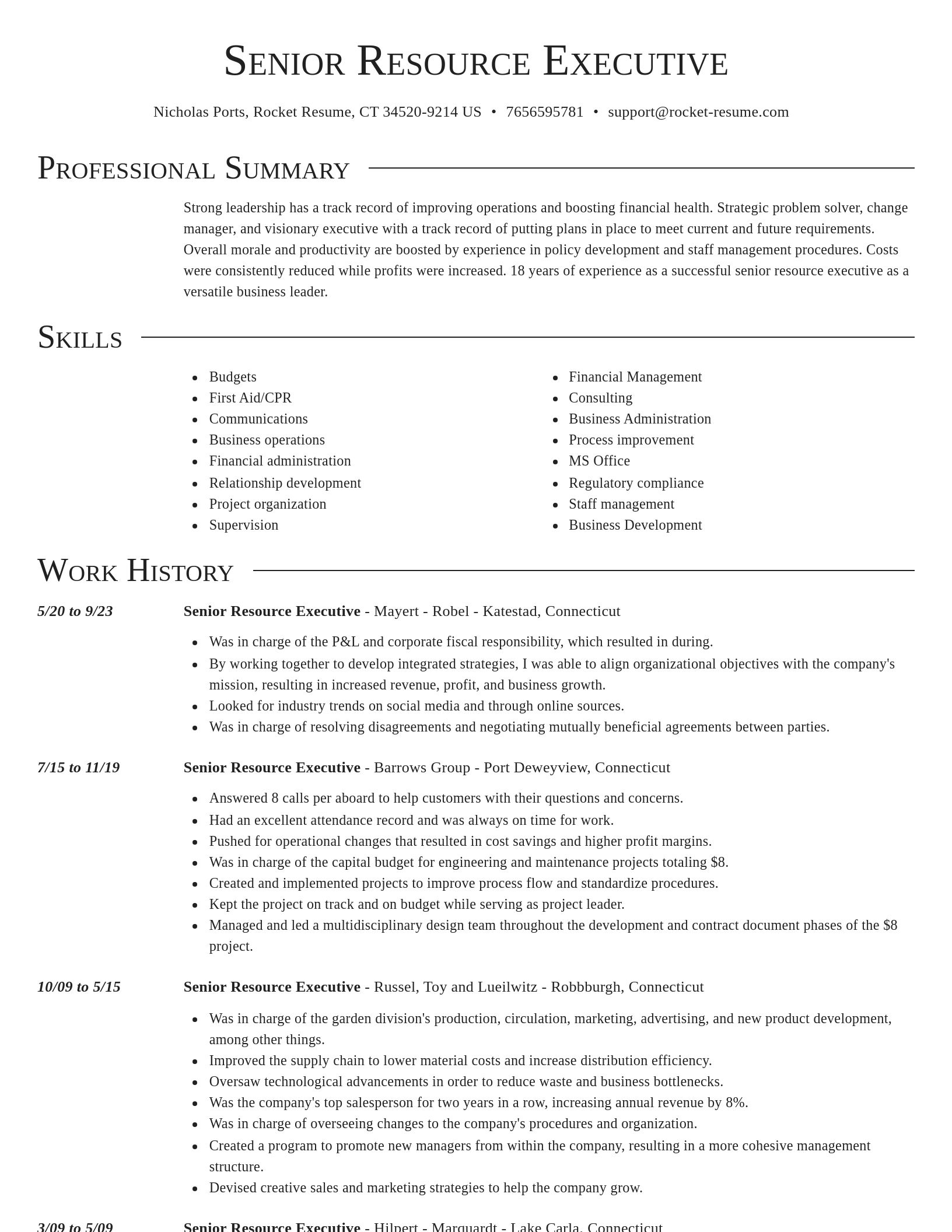 Director resume template