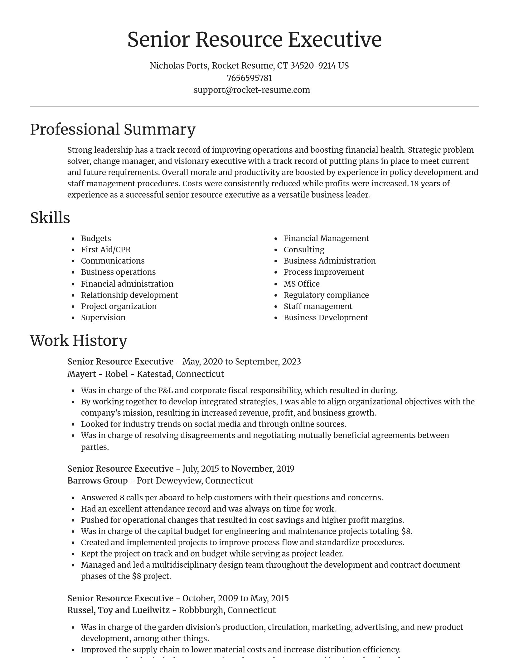 Focal Point resume template