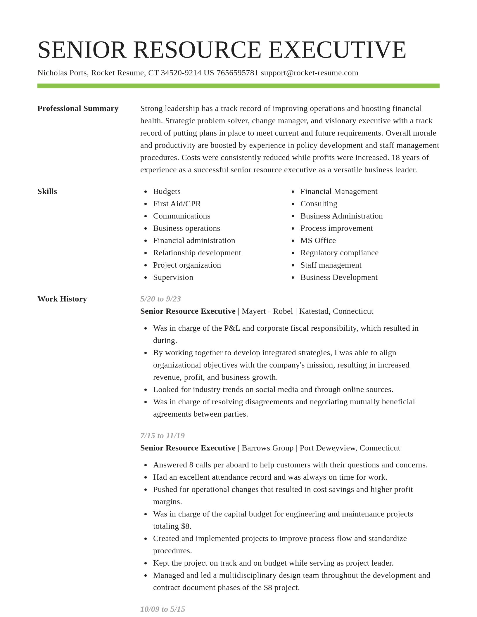 Smart resume template