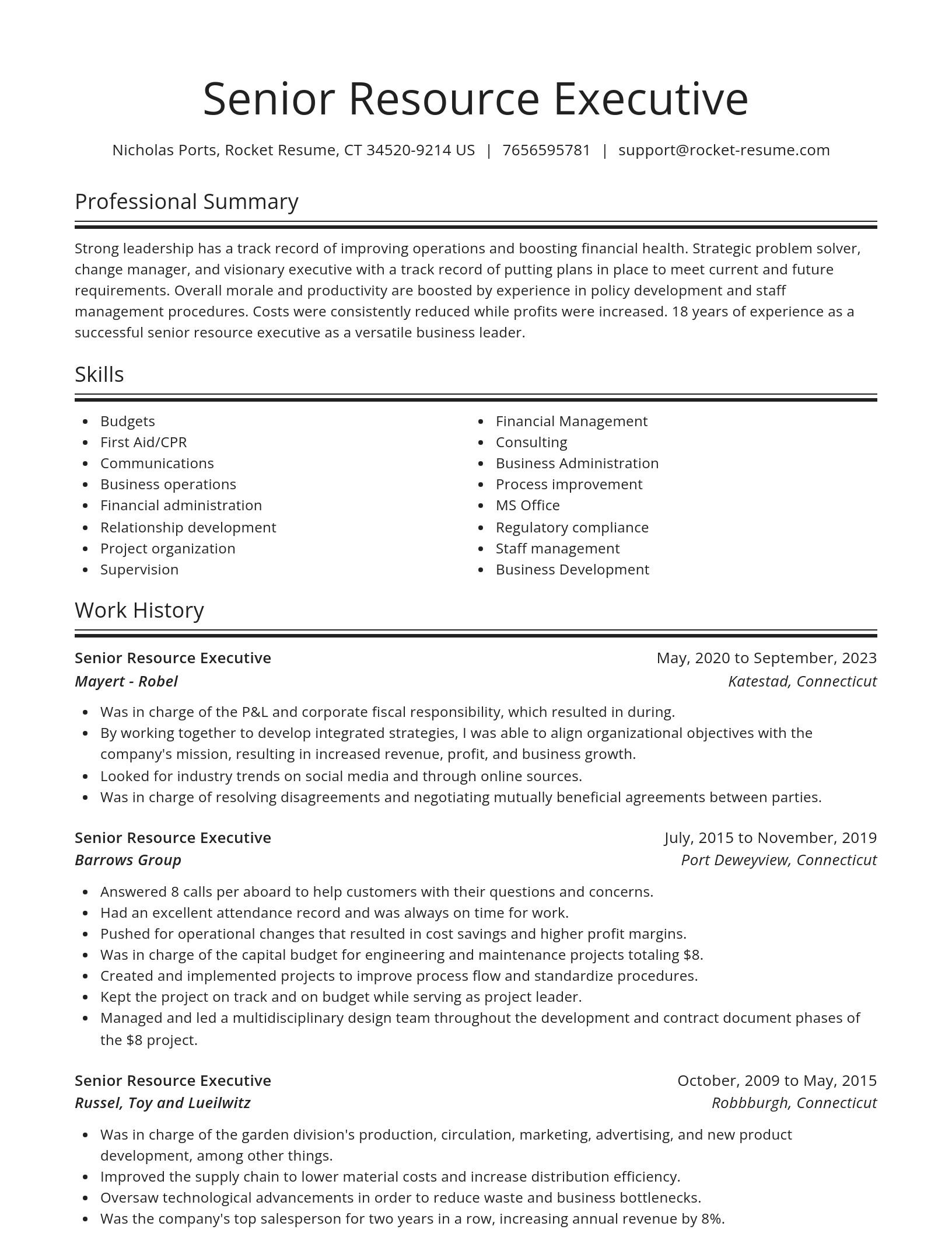Spotlight resume template