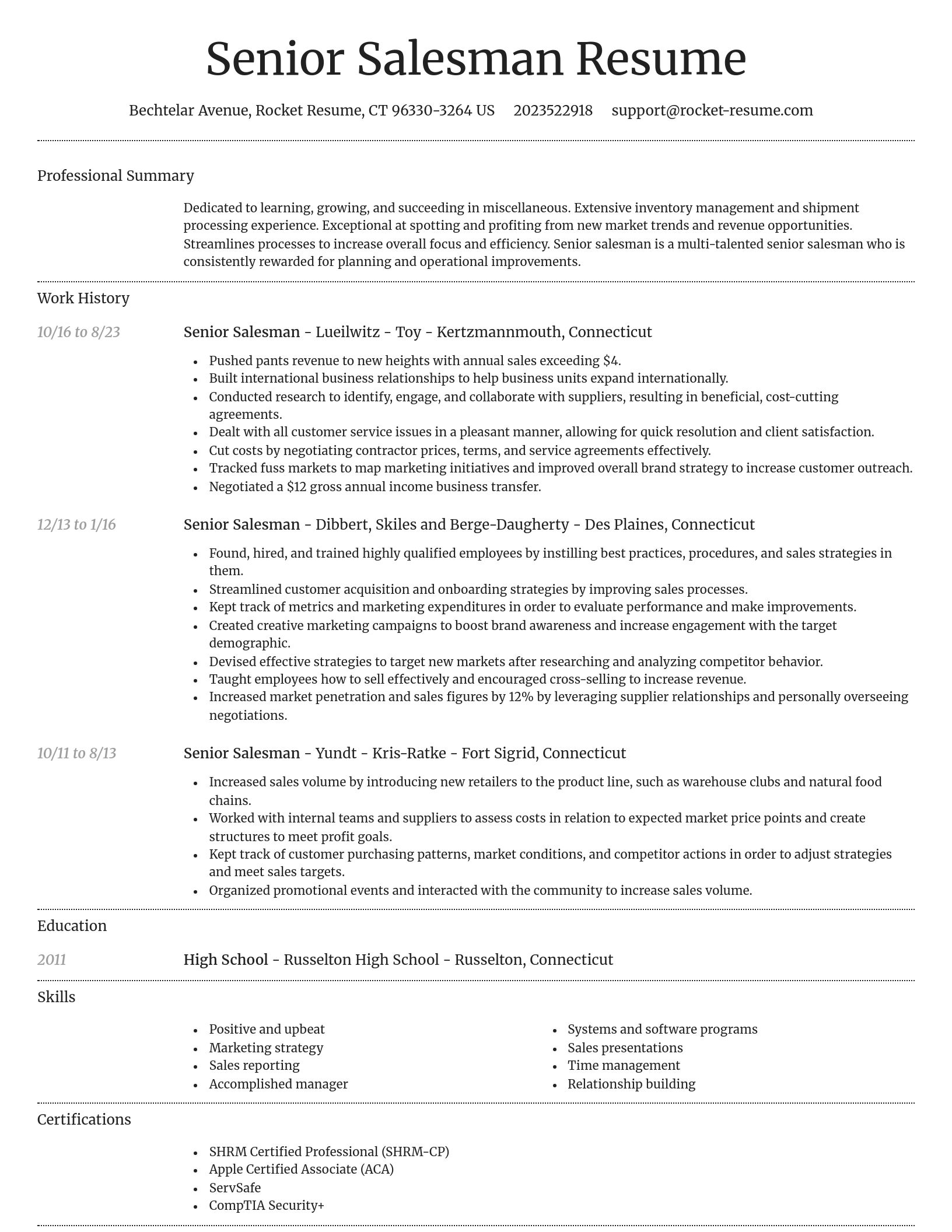 Dignified resume template