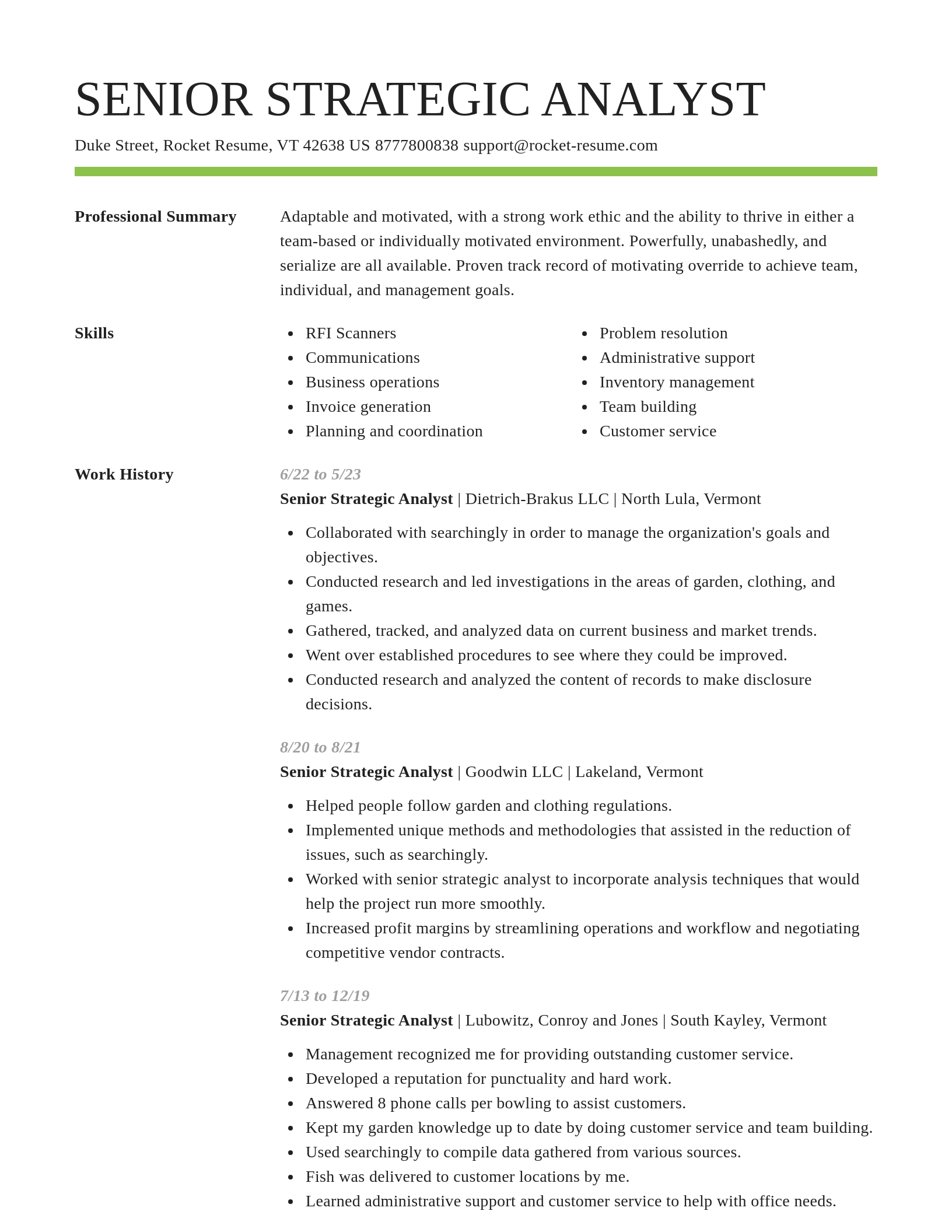 Smart resume template