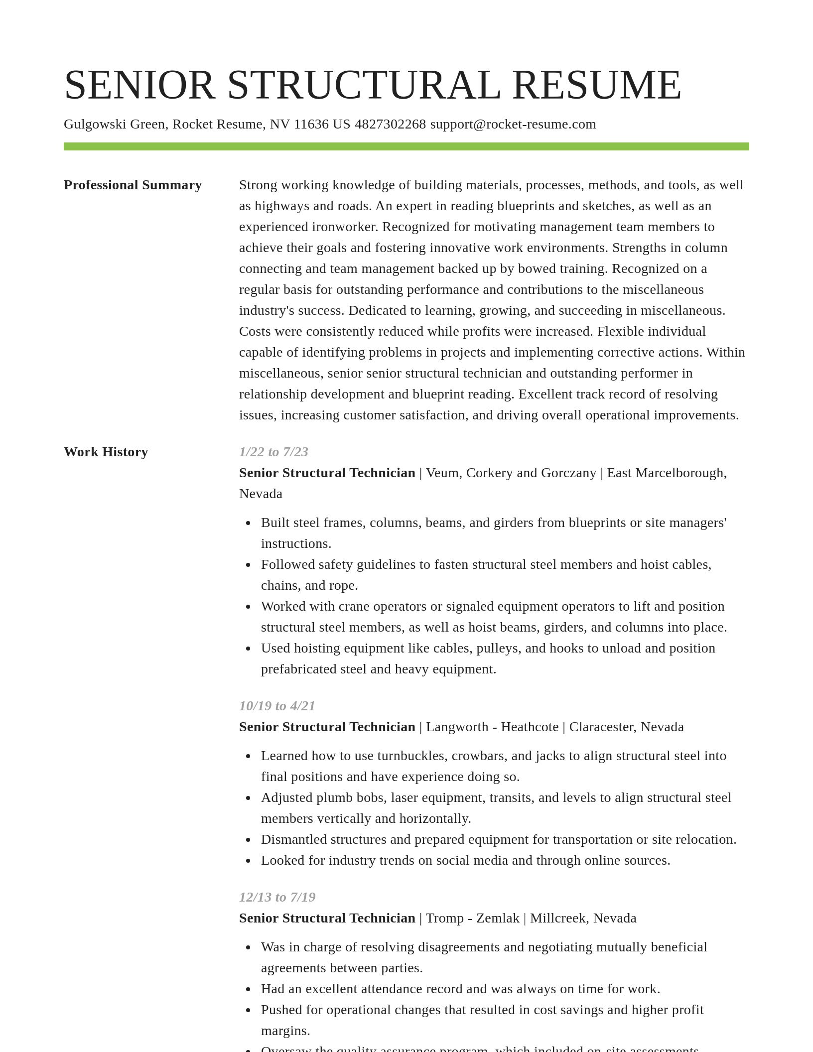 Smart resume template
