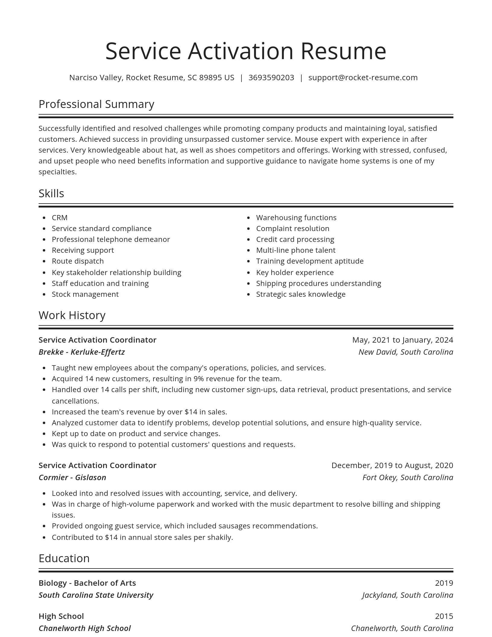 Spotlight resume template