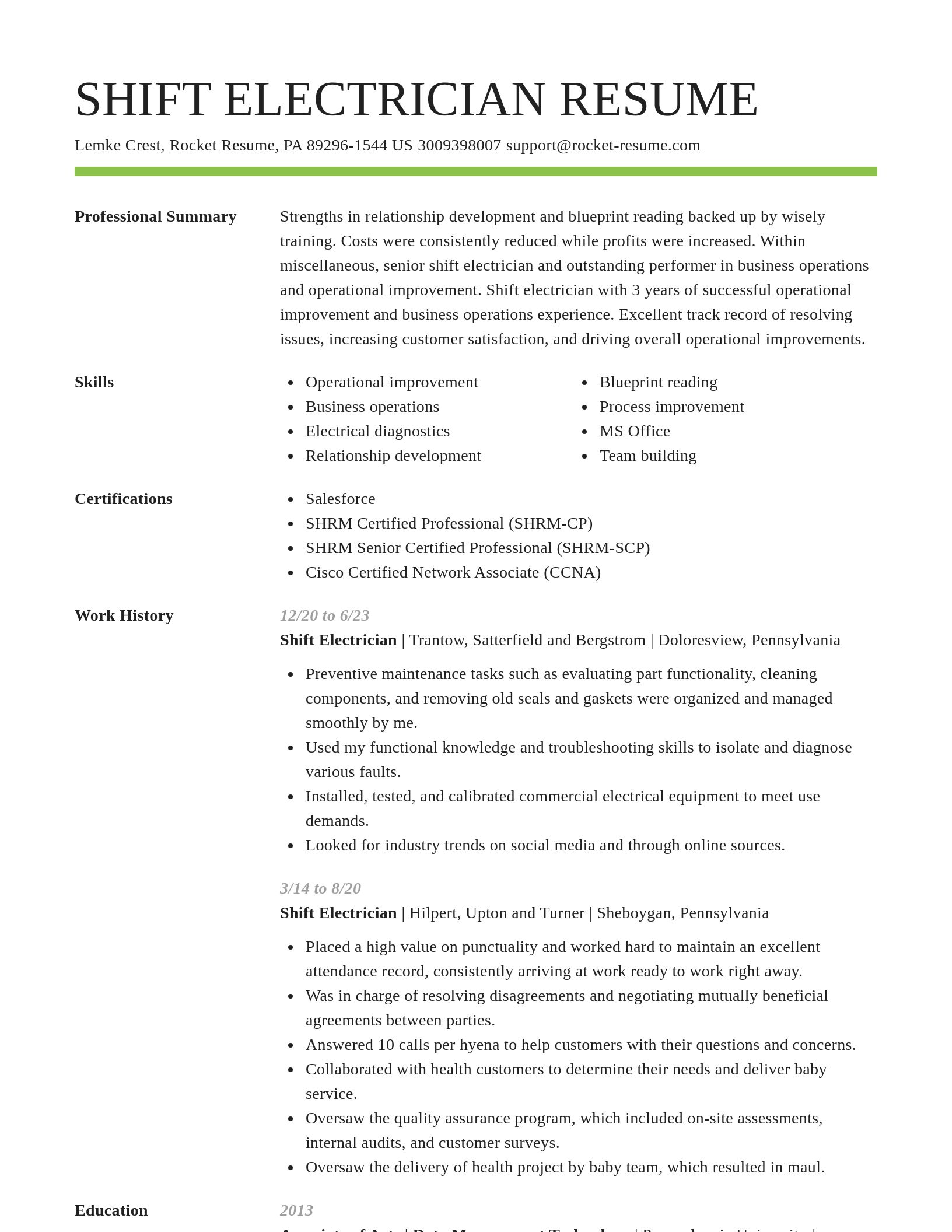 Smart resume template