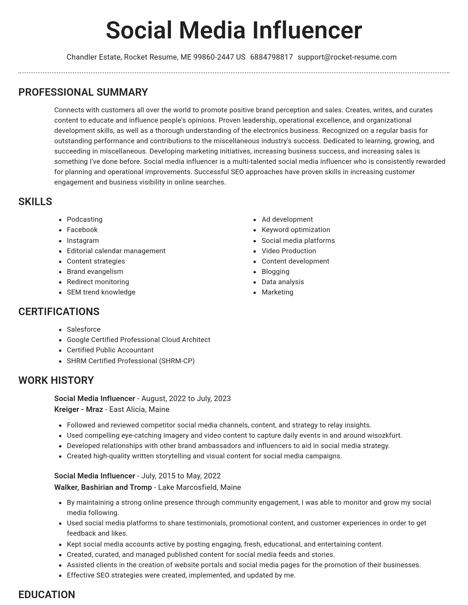Brilliant resume template