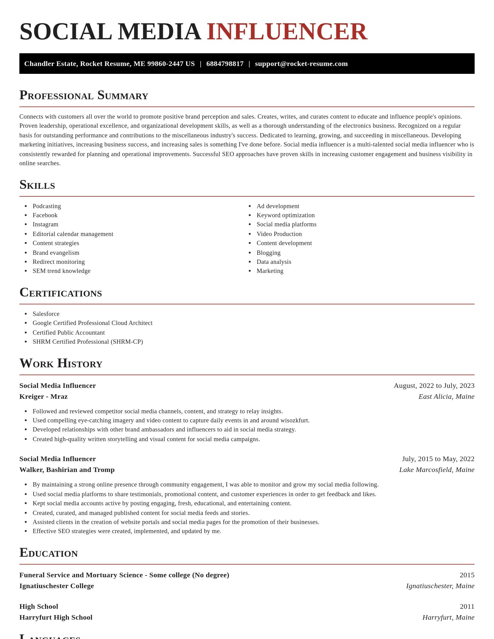 Exquisite resume template