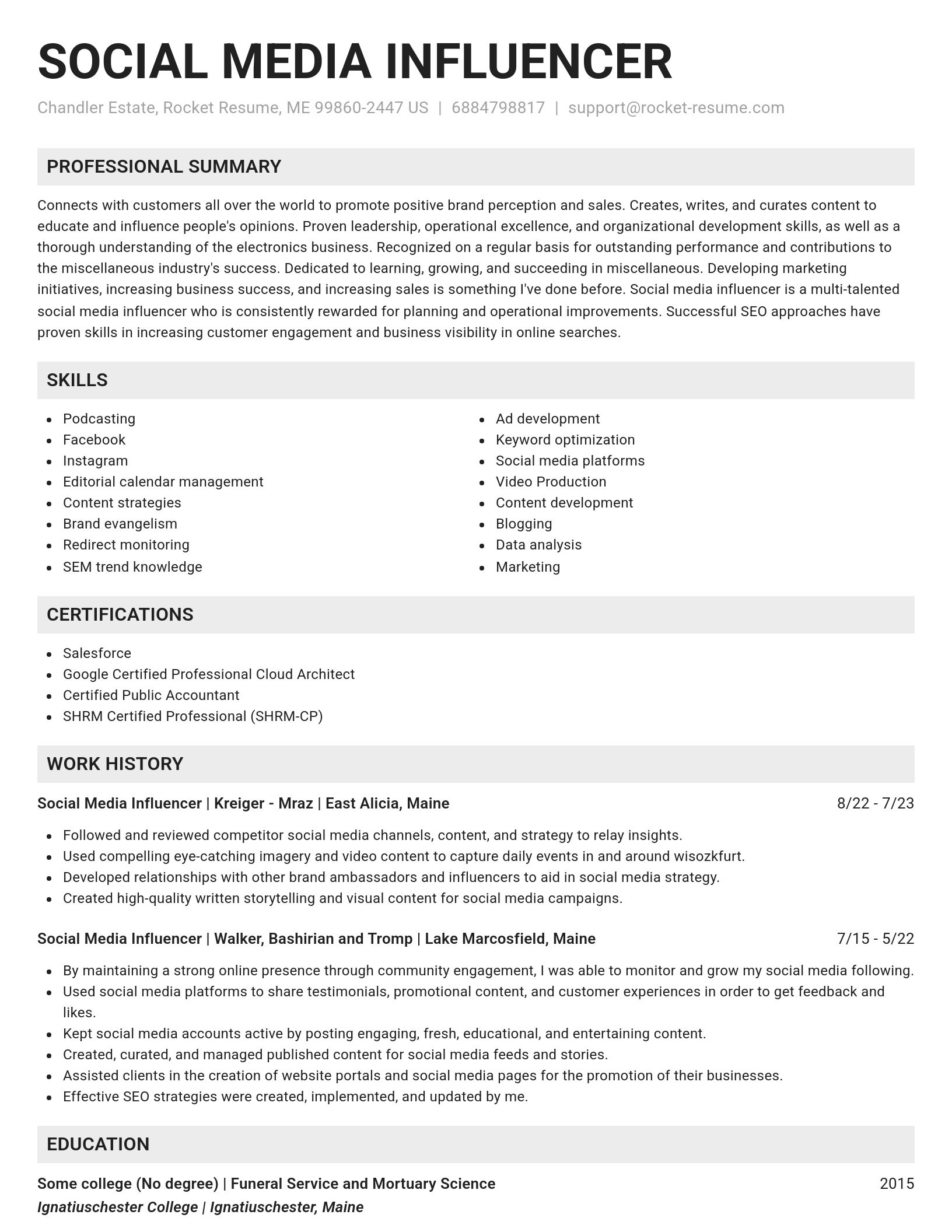 Genius resume template