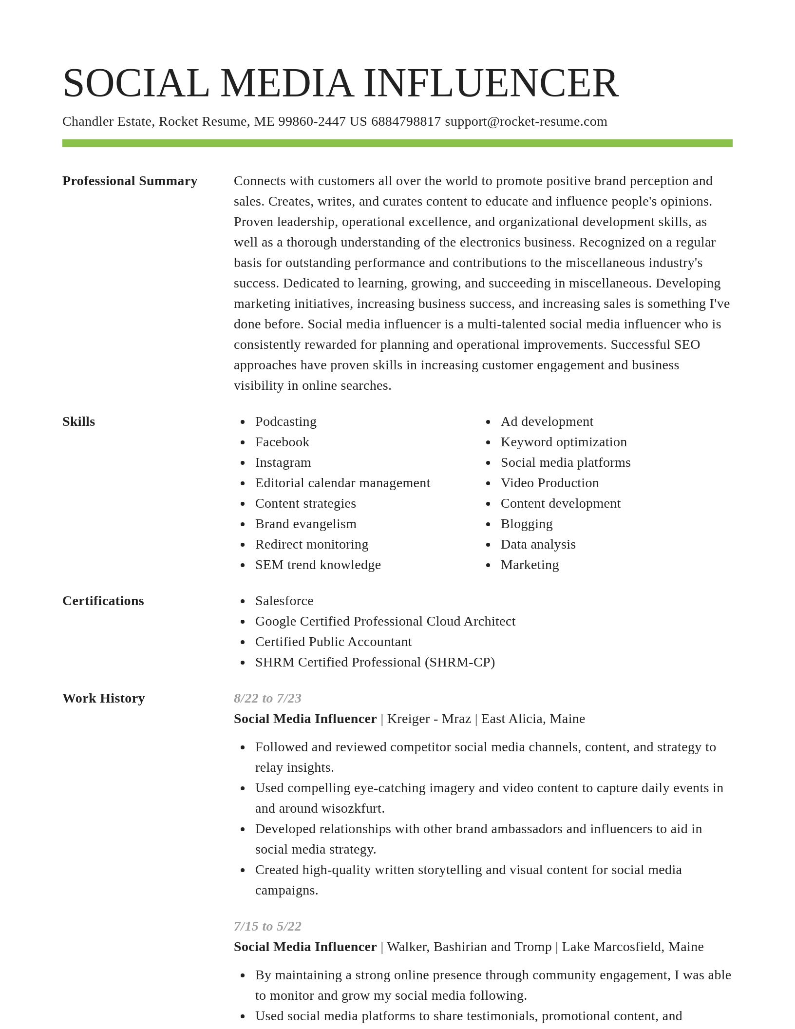 Smart resume template