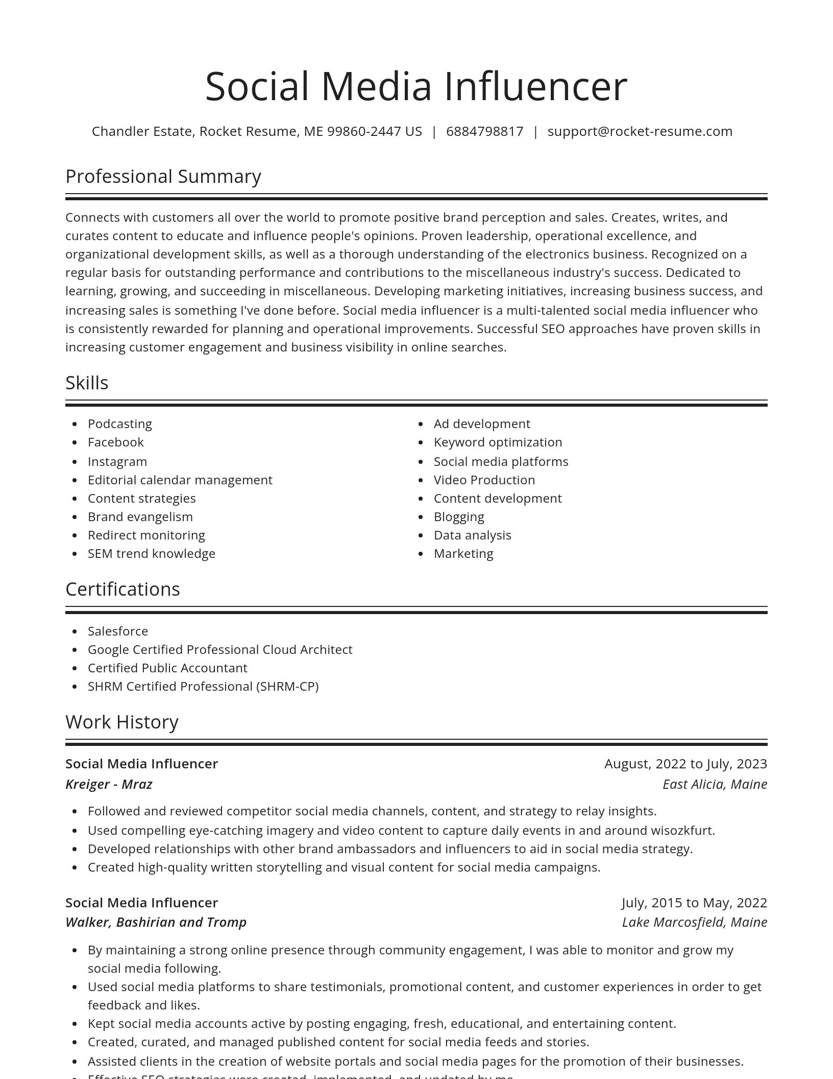 Spotlight resume template