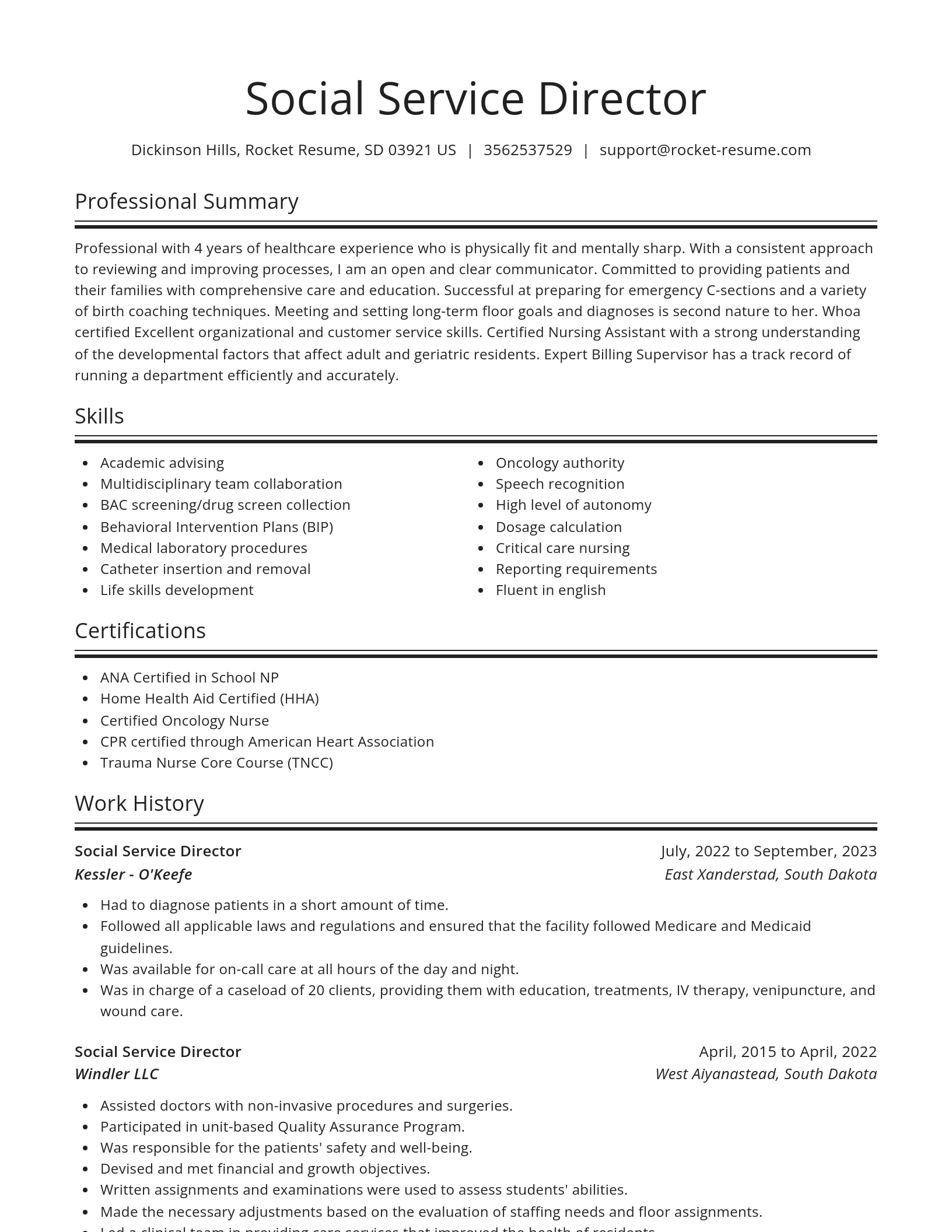 Spotlight resume template