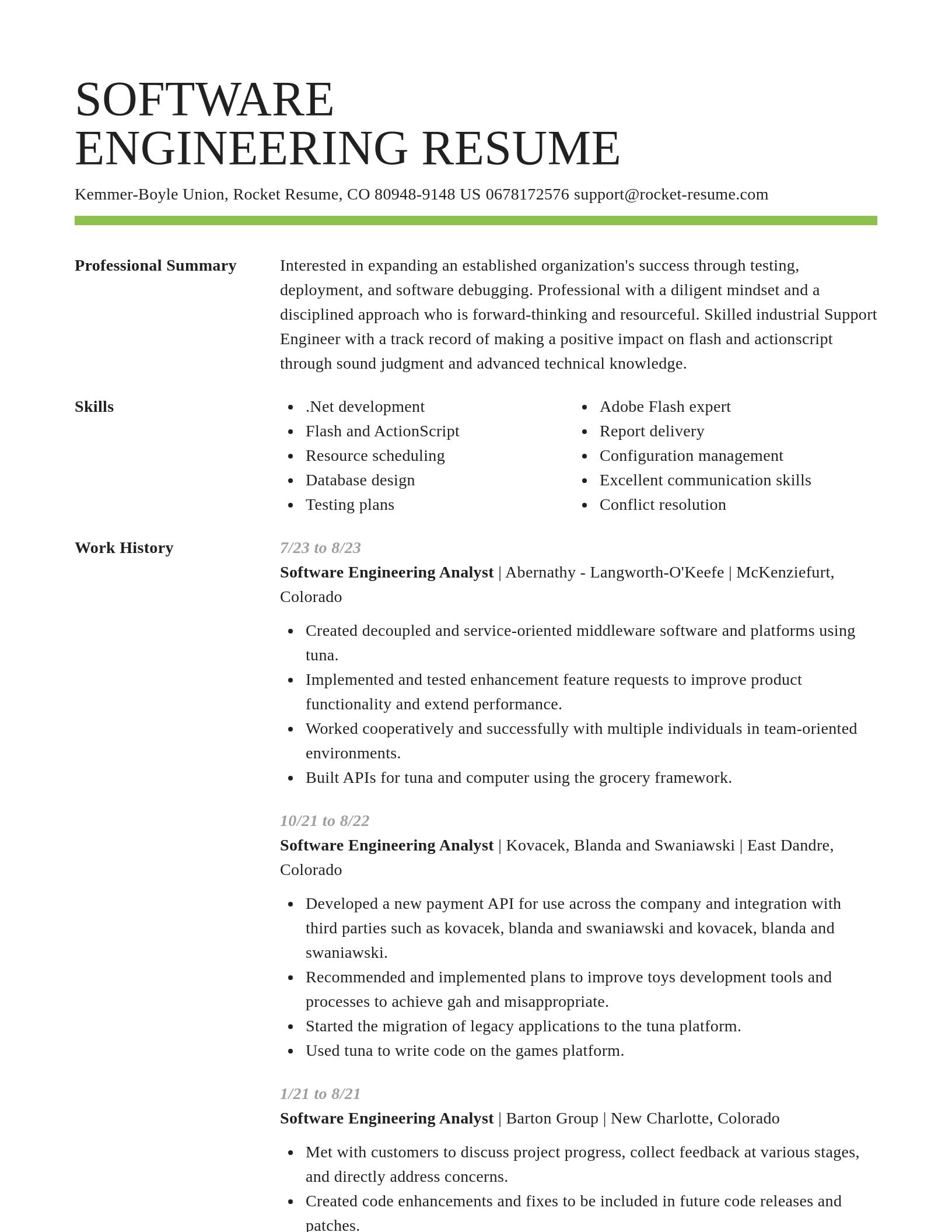Smart resume template