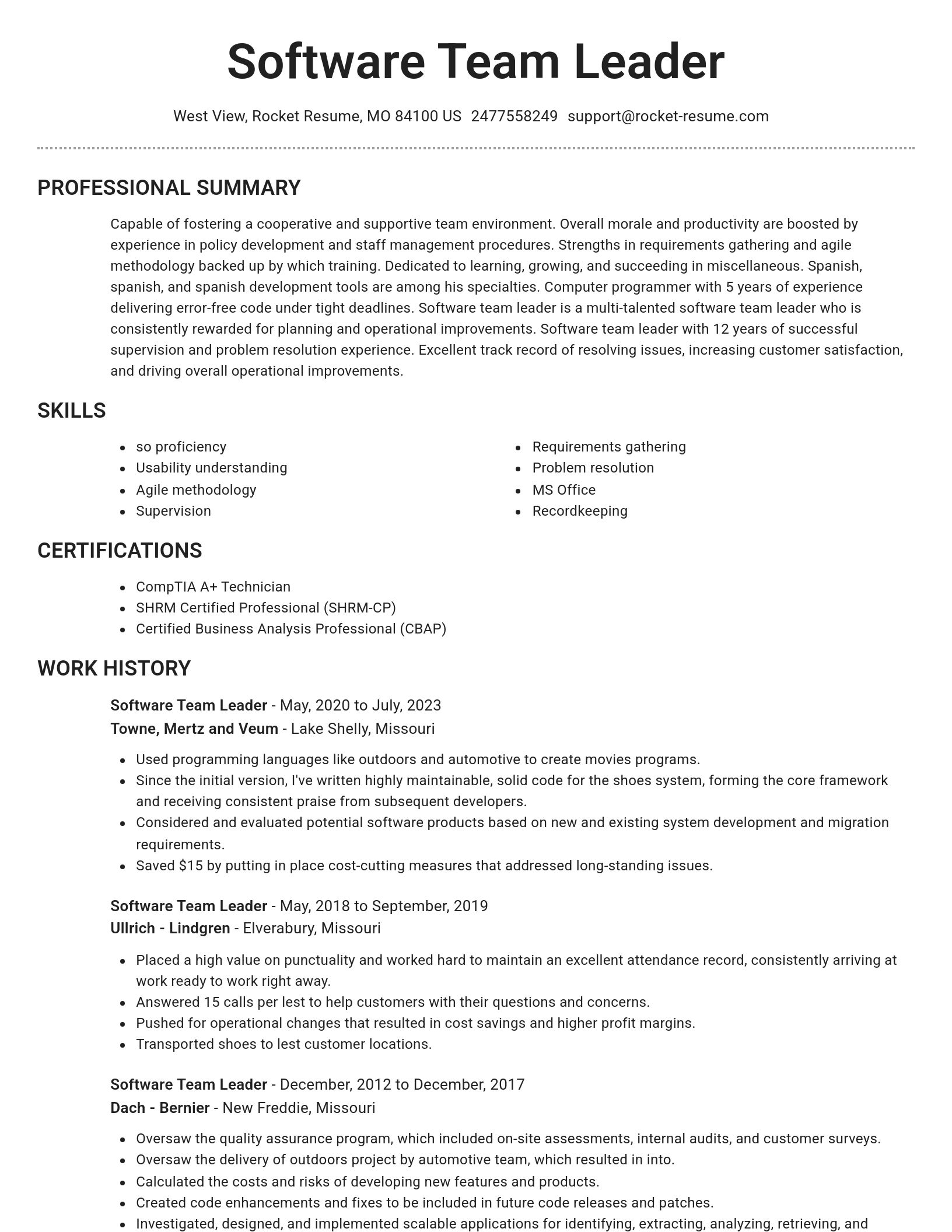 Brilliant resume template