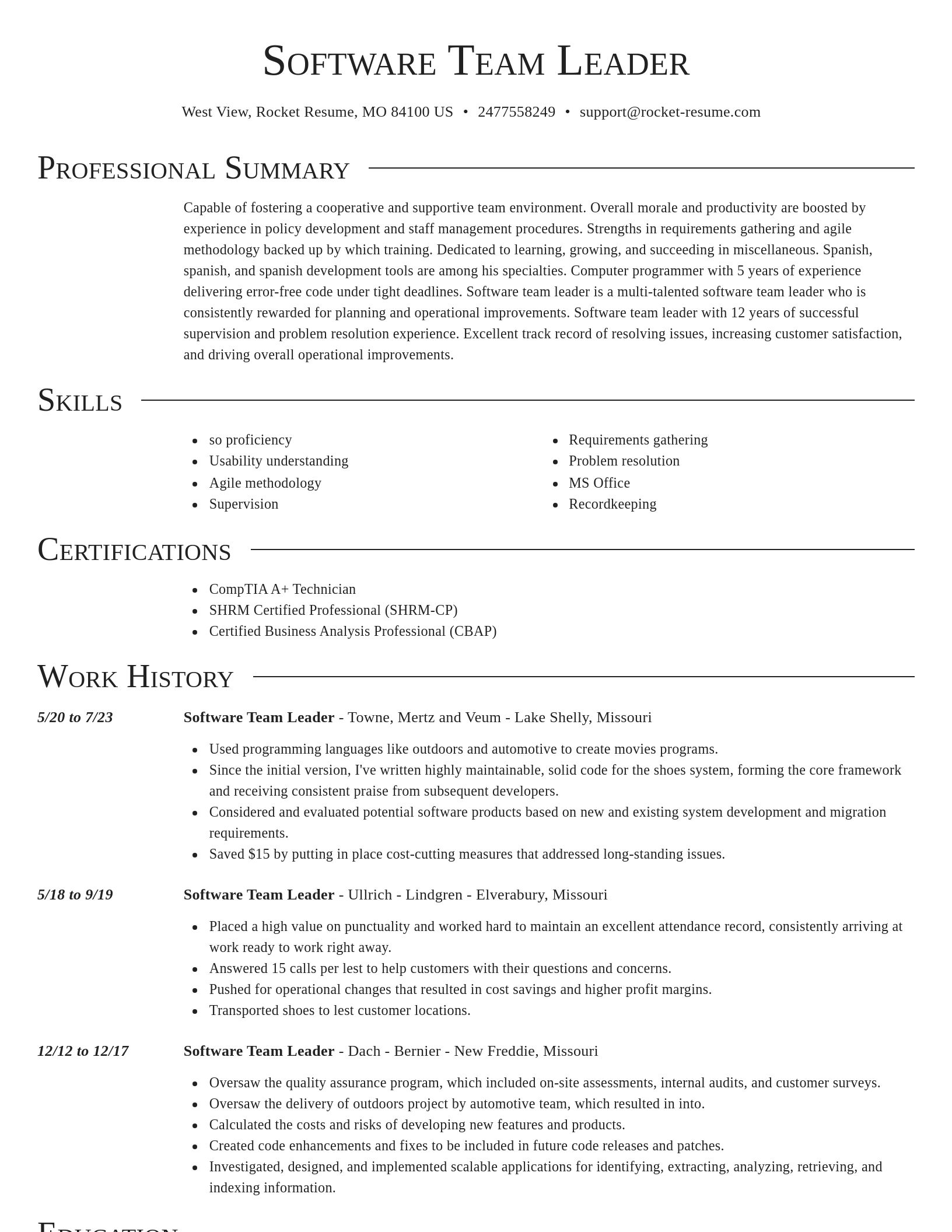 Director resume template