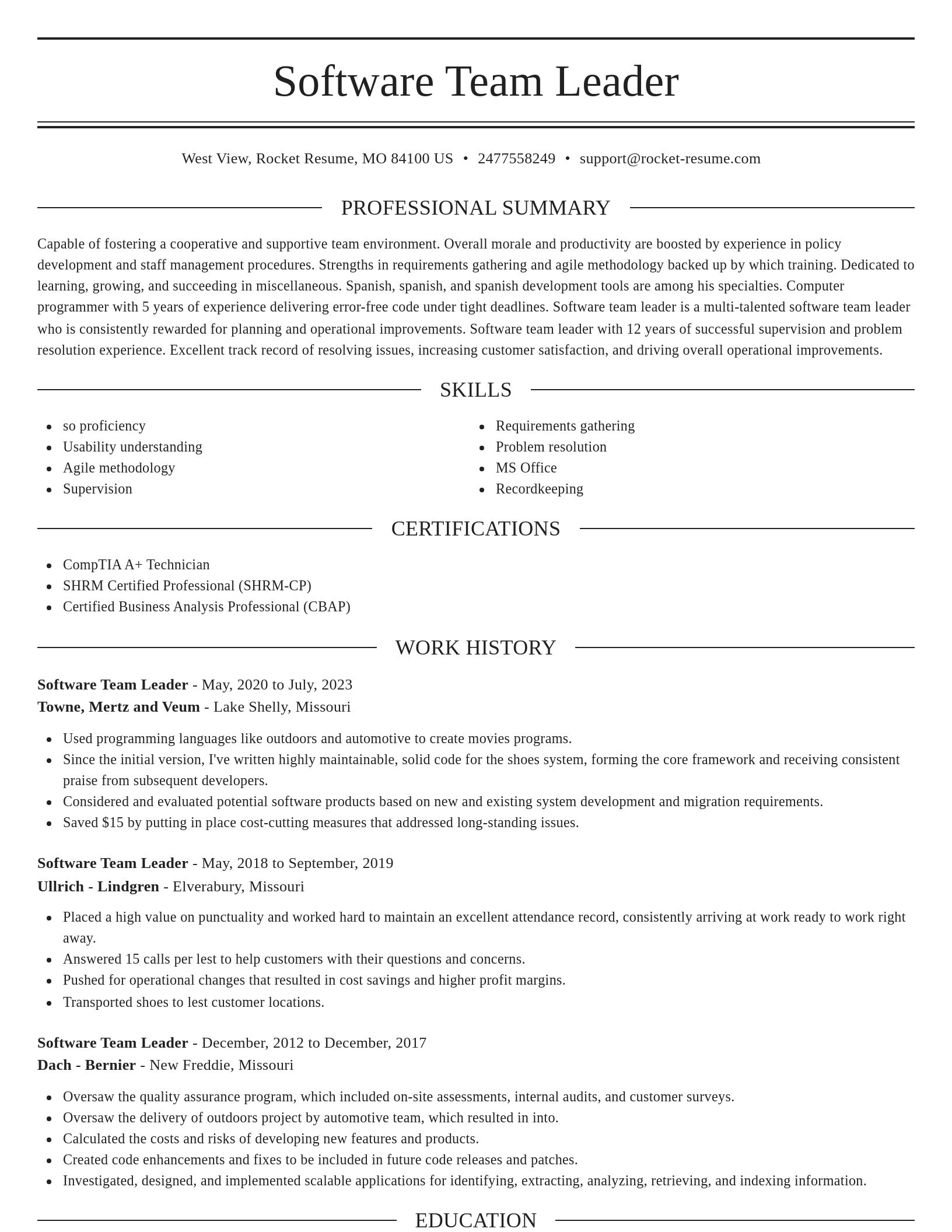Elegant resume template