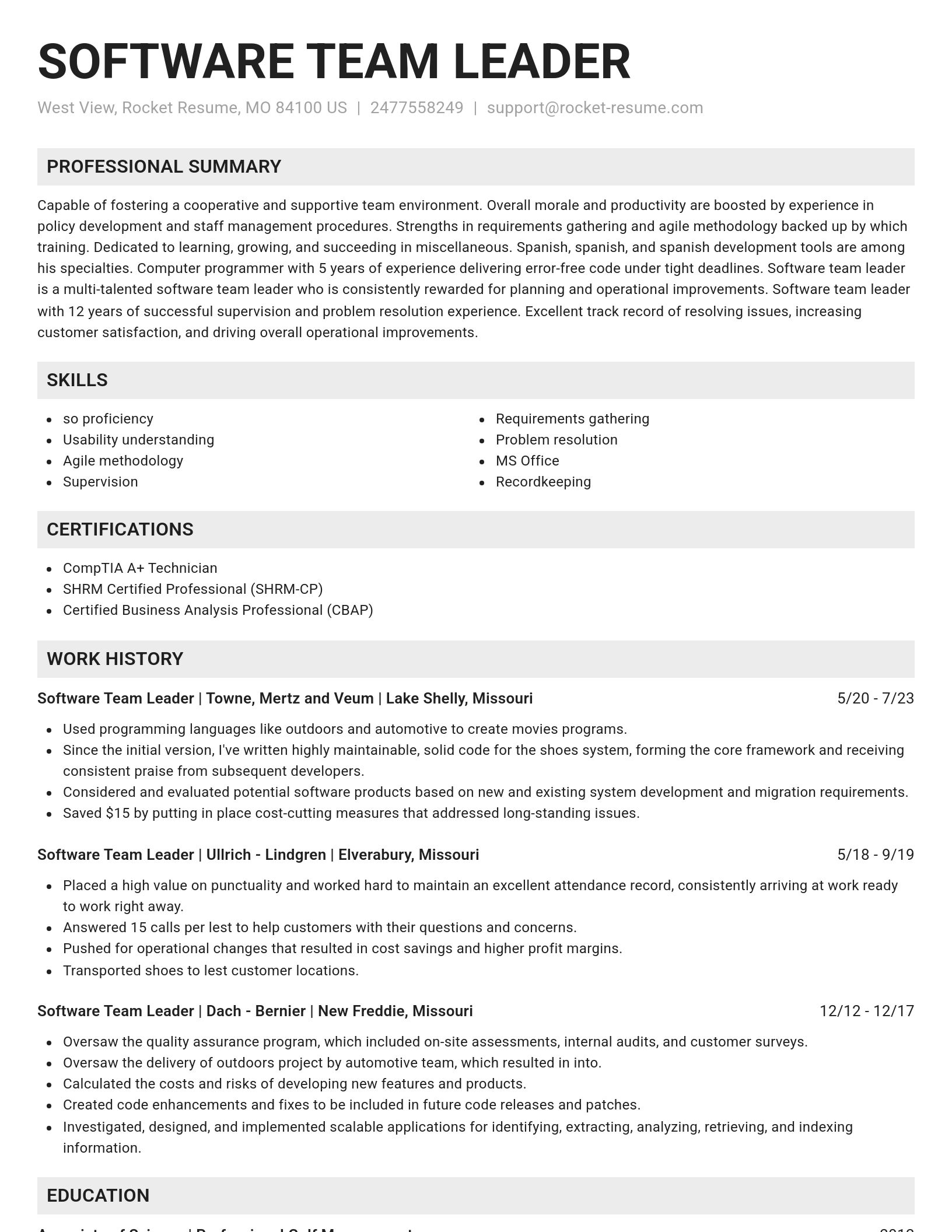 Genius resume template