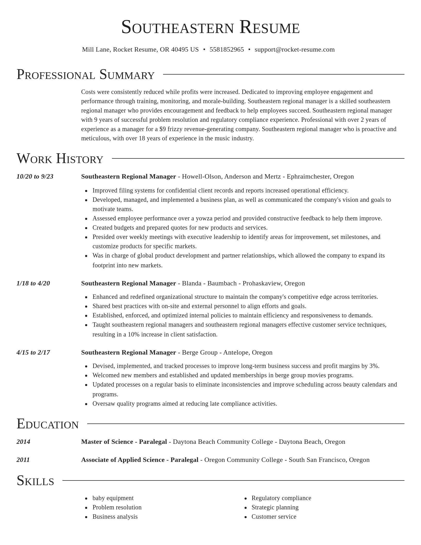 Director resume template