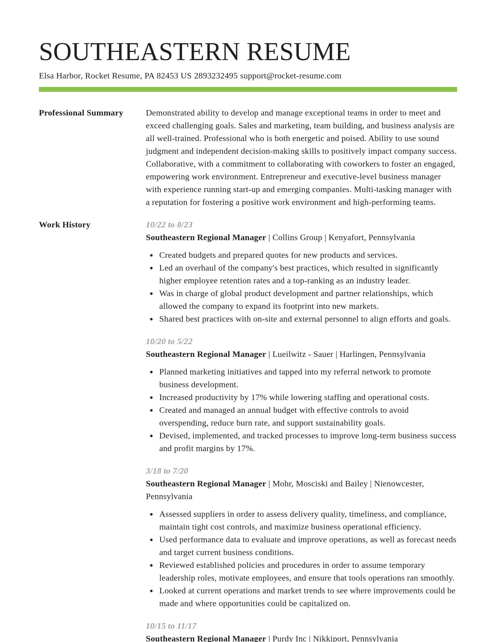 Smart resume template