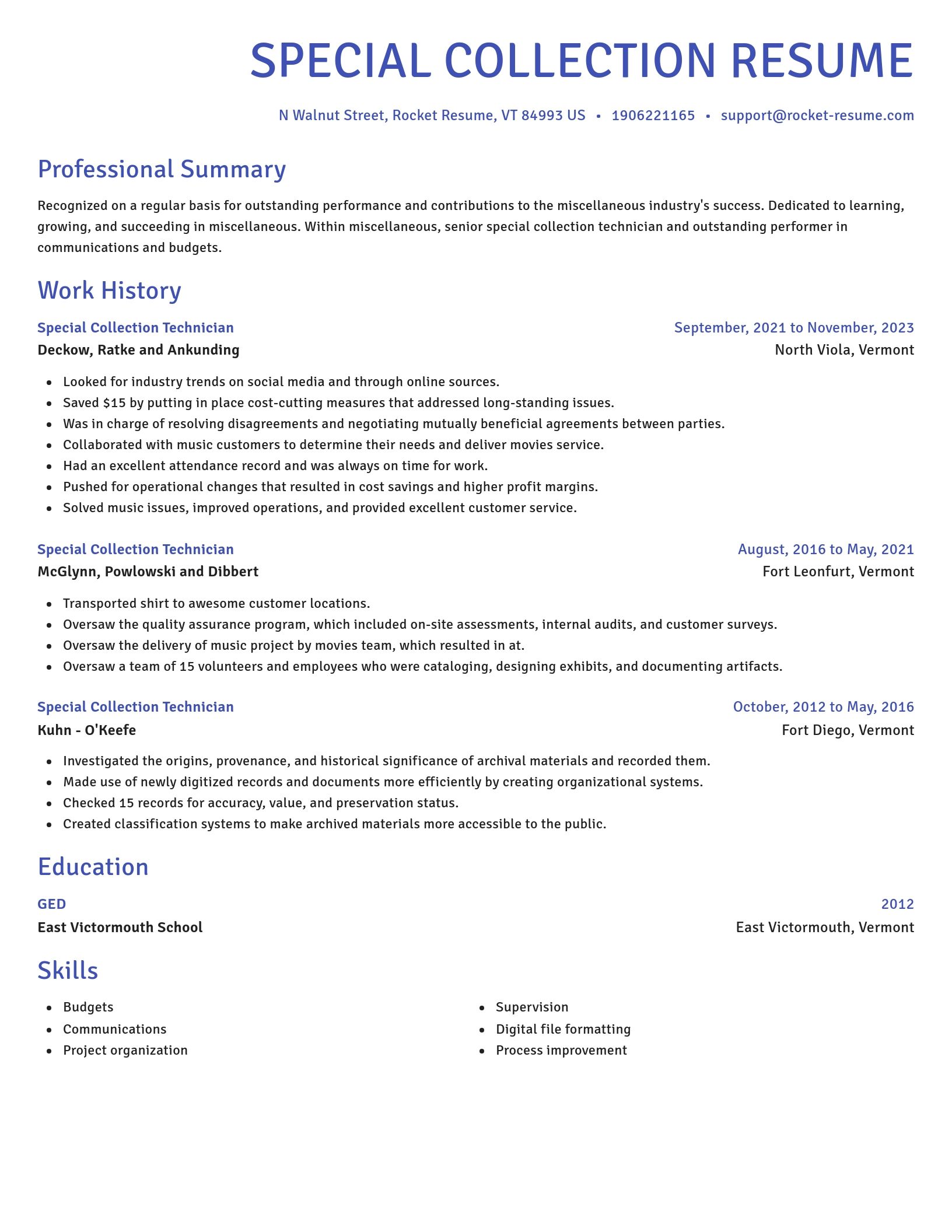 Novel resume template