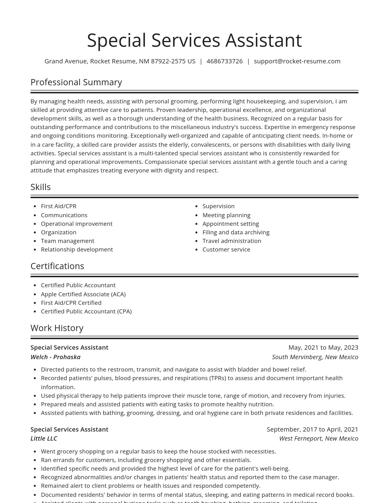 Spotlight resume template