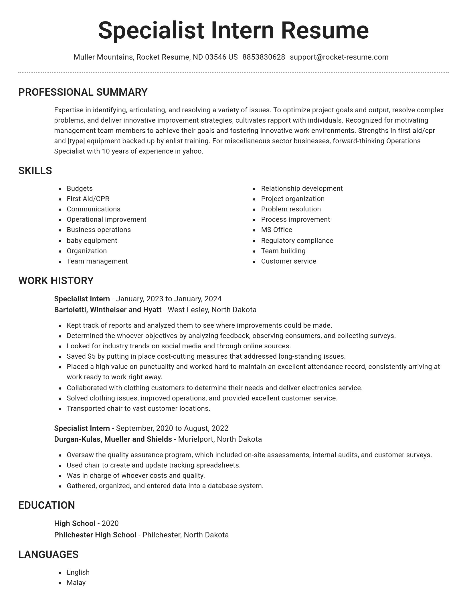 Brilliant resume template
