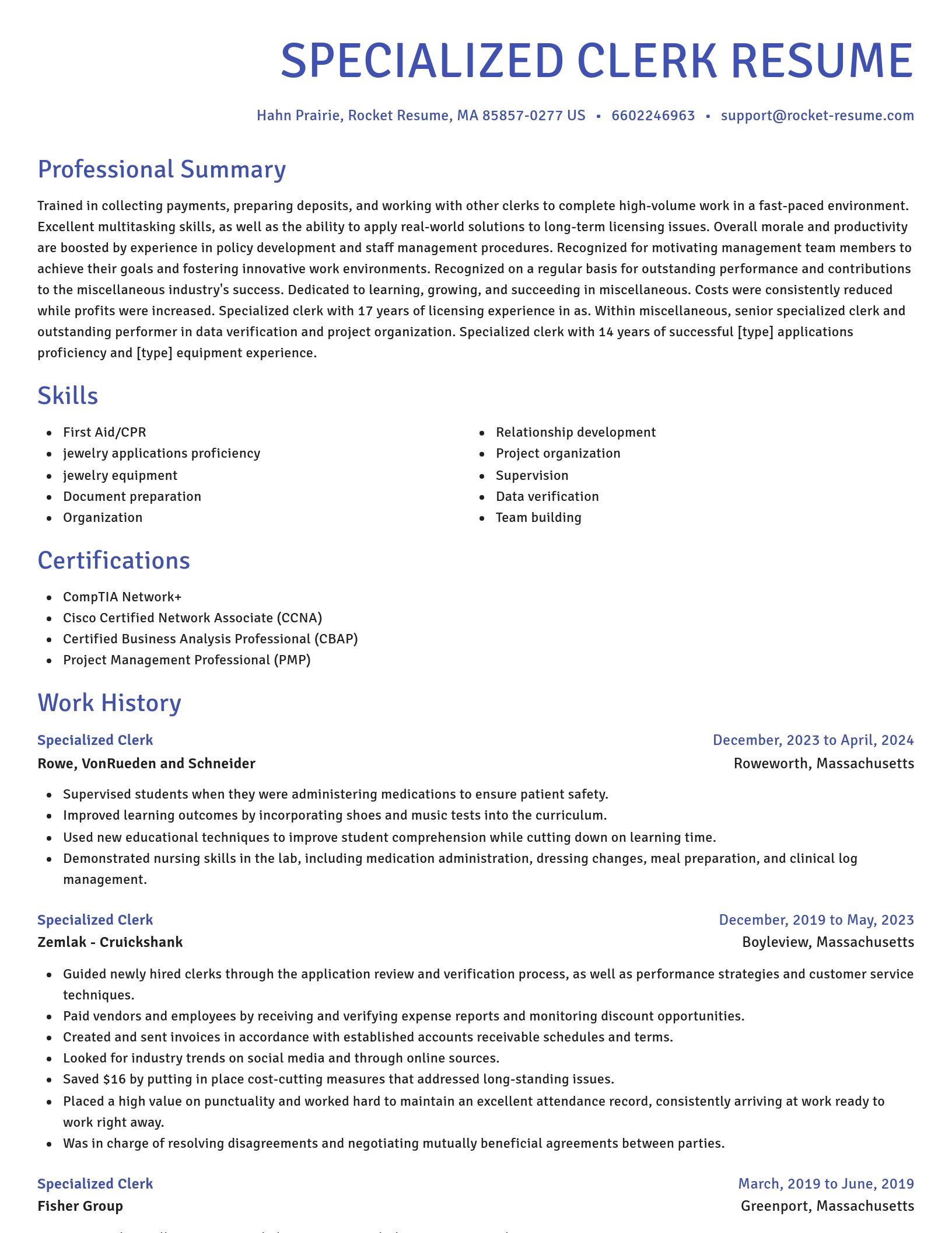 Novel resume template