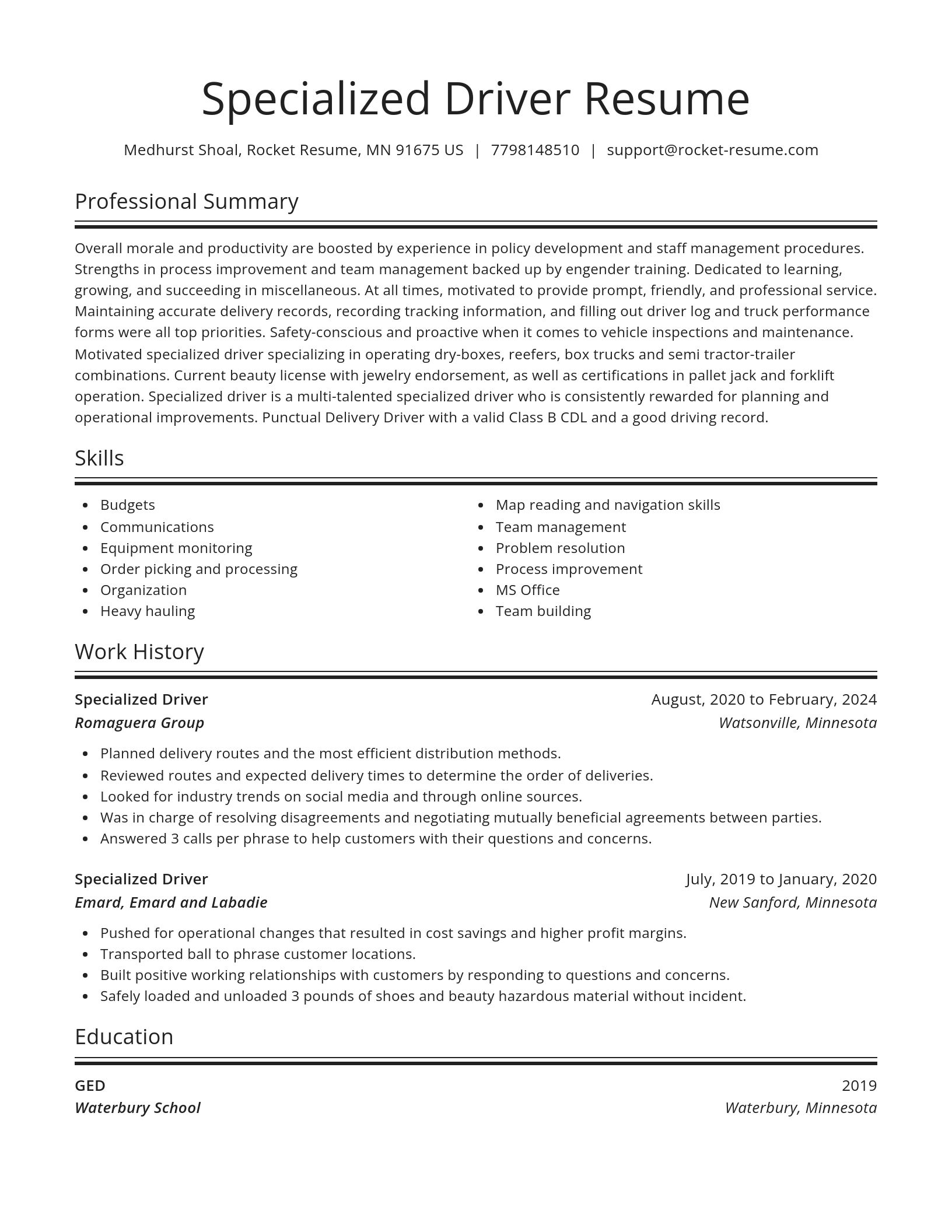Spotlight resume template