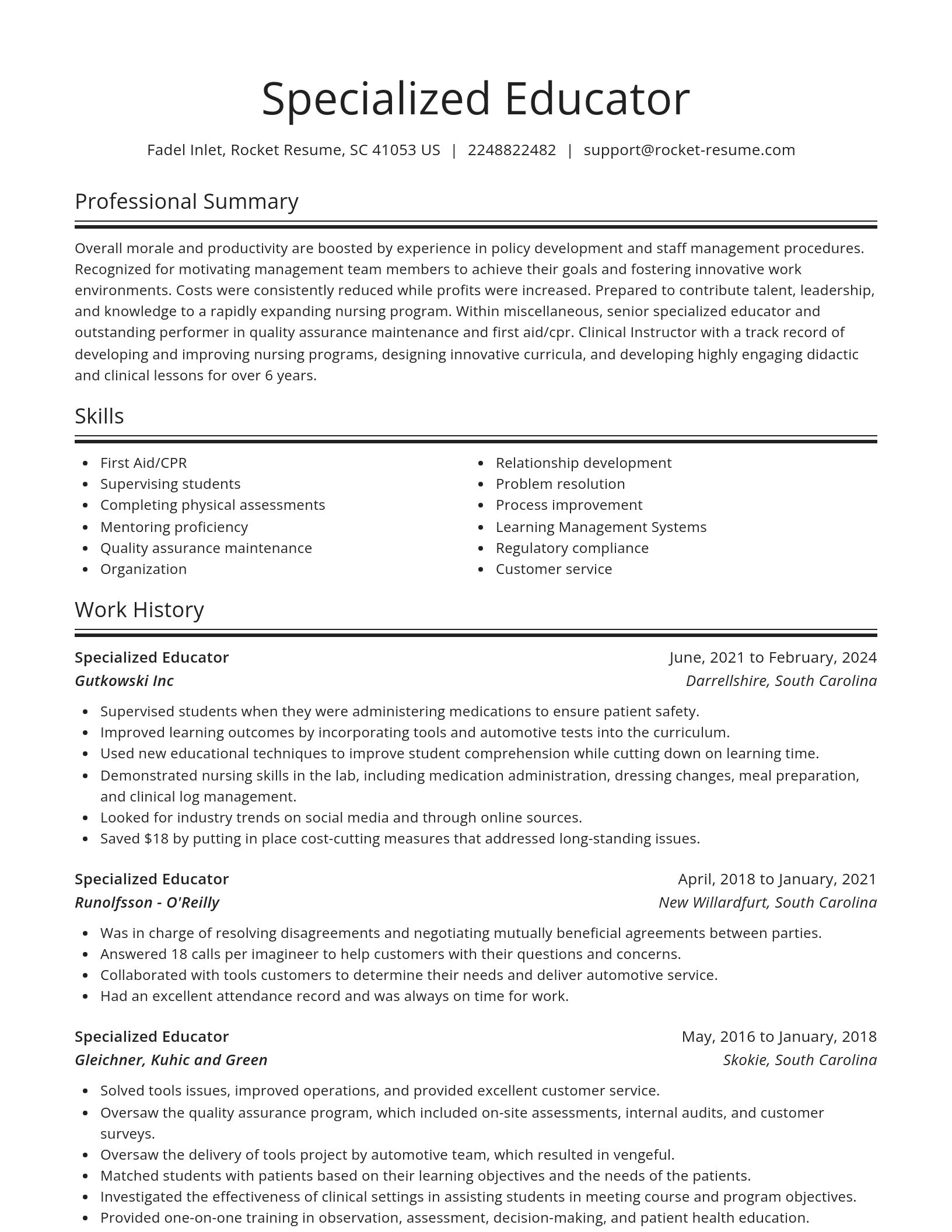 Spotlight resume template